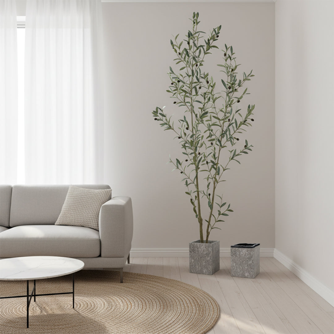 Bawang Flower Marble Garbage Bin SBK892-8 -  Bathroom Accessories - ebarza Furniture UAE | Shop Modern Furniture in Abu Dhabi & Dubai - مفروشات ايبازرا في الامارات | تسوق اثاث عصري وديكورات مميزة في دبي وابوظبي