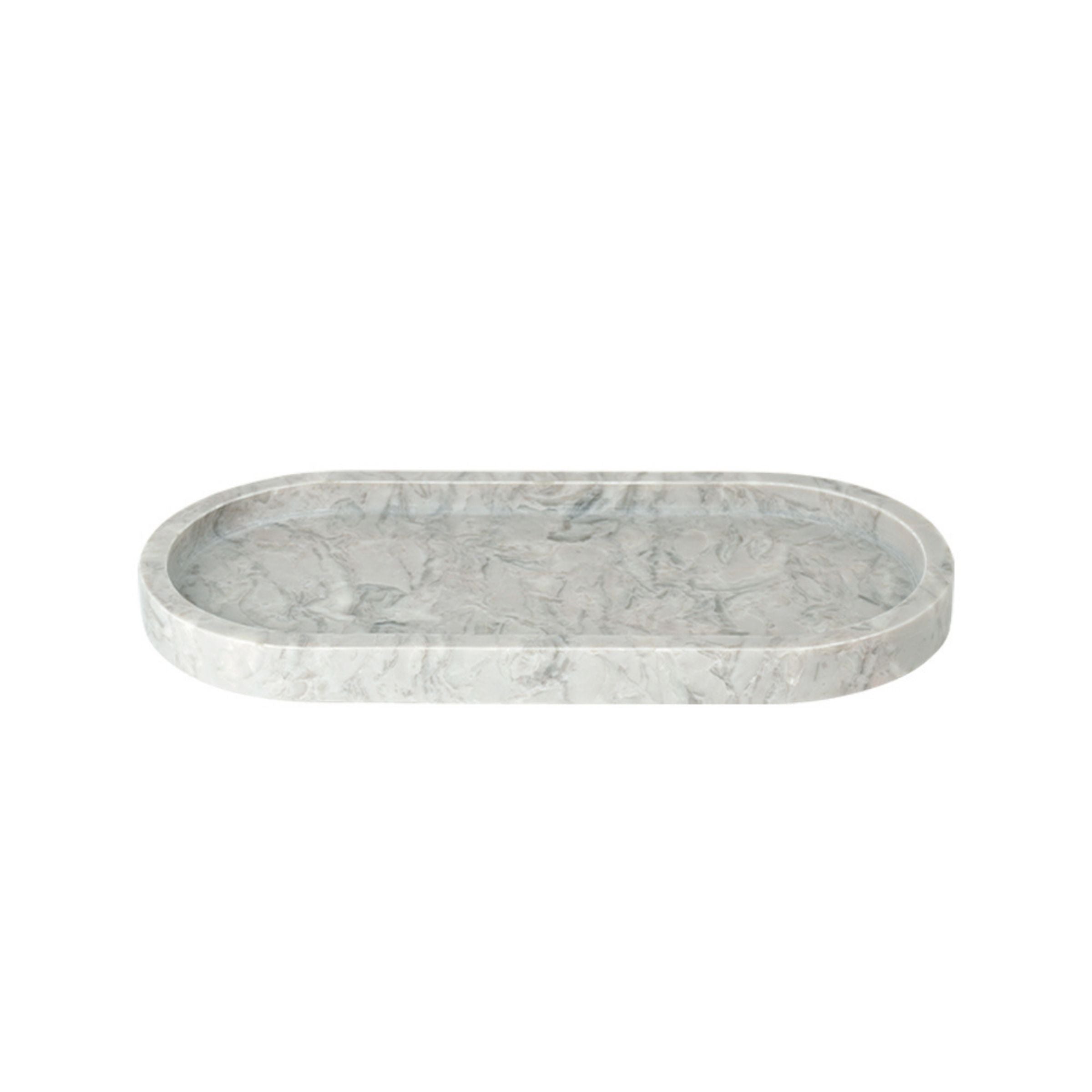 Bawang Flower Marble Oval Small Tray OHA892 -  Trays - ebarza Furniture UAE | Shop Modern Furniture in Abu Dhabi & Dubai - مفروشات ايبازرا في الامارات | تسوق اثاث عصري وديكورات مميزة في دبي وابوظبي