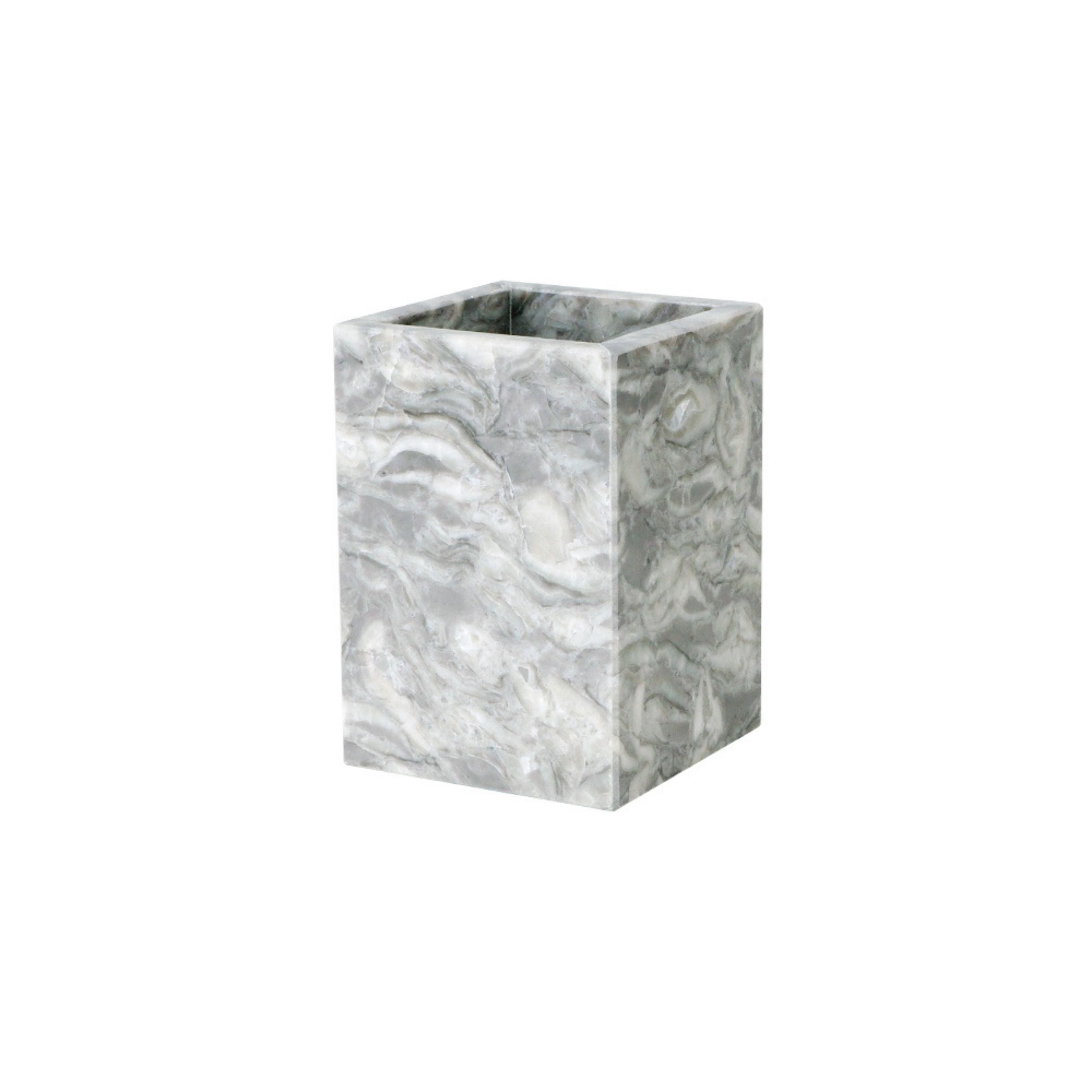 Bawang Flower Marble Square Storage Cup SBJ892-4 -  Bathroom Accessories - ebarza Furniture UAE | Shop Modern Furniture in Abu Dhabi & Dubai - مفروشات ايبازرا في الامارات | تسوق اثاث عصري وديكورات مميزة في دبي وابوظبي