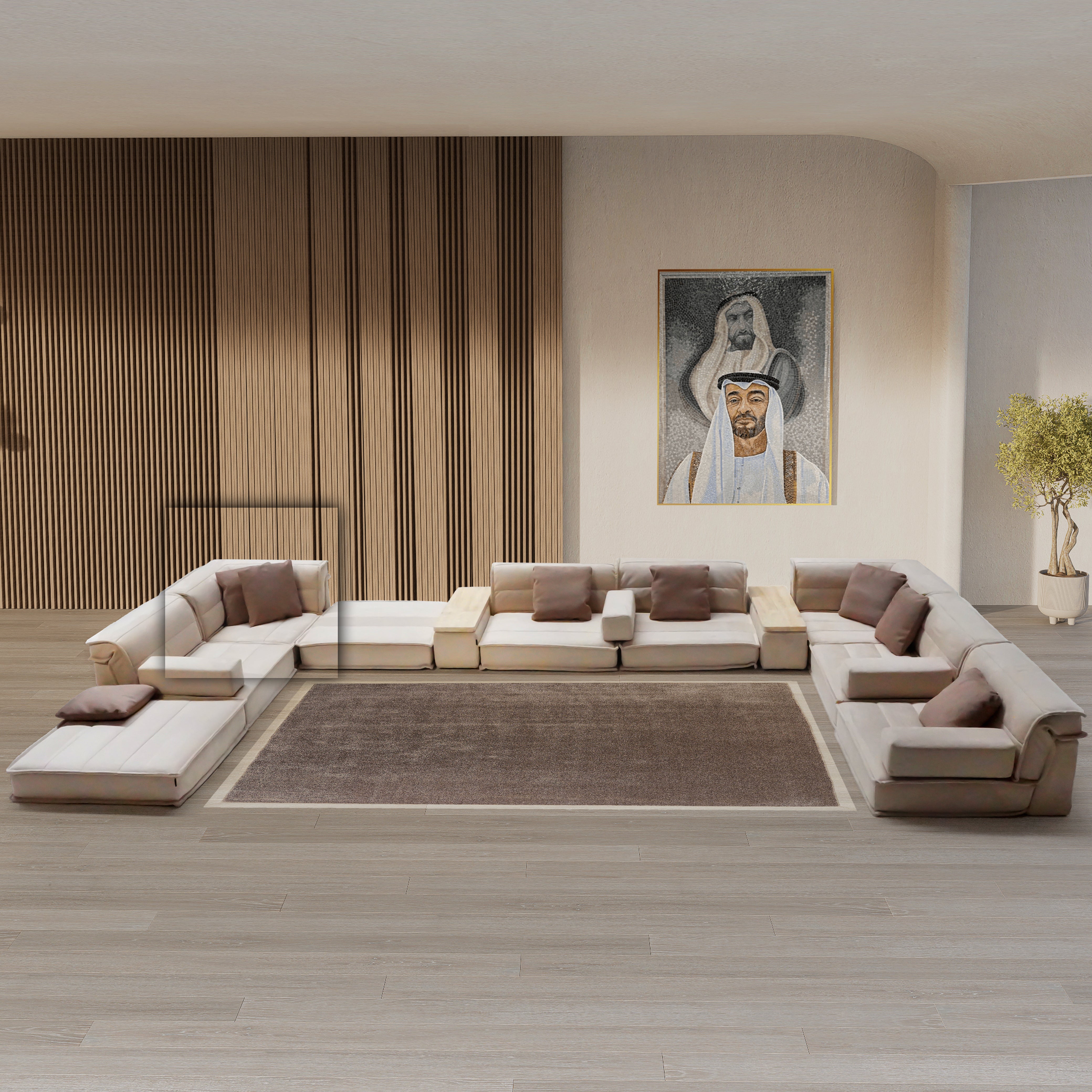 BEACON BAXTER corner sofa unit SF081-O with plush fabric and modern design, shown in a cozy living room setting.