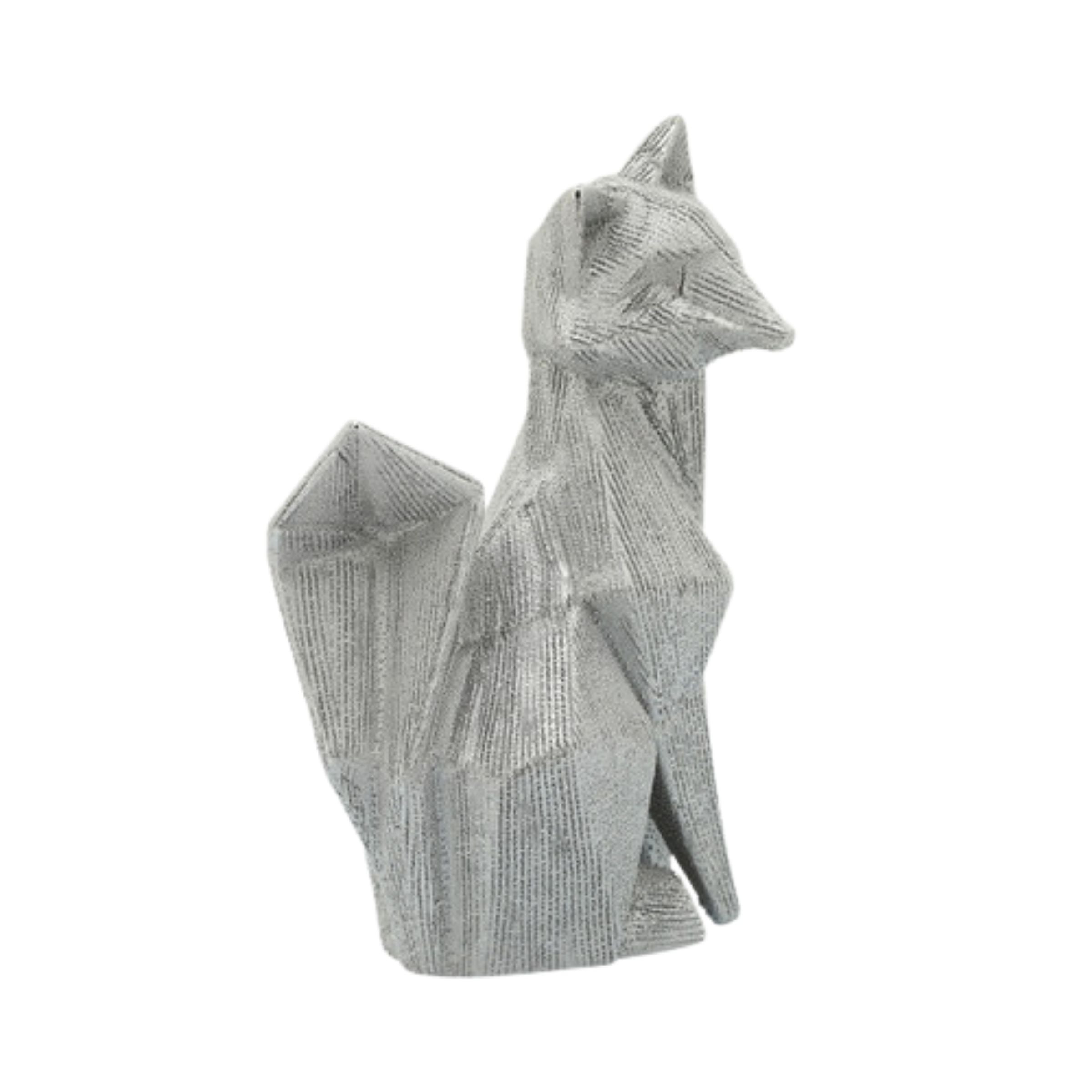 Beaded Fox Ceramic Figurine - Silver 14809-05 -  Home Decor Figurines | تمثال الثعلب السيراميك - فضي - ebarza Furniture UAE | Shop Modern Furniture in Abu Dhabi & Dubai - مفروشات ايبازرا في الامارات | تسوق اثاث عصري وديكورات مميزة في دبي وابوظبي