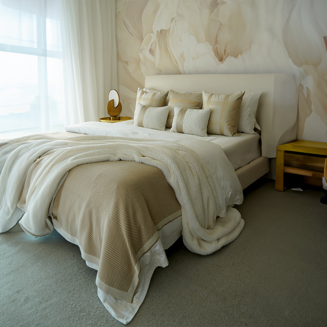 BEACON bedding set EBB044 with matching pillowcases and duvet cover in soft fabric, perfect for a cozy bedroom decor.
