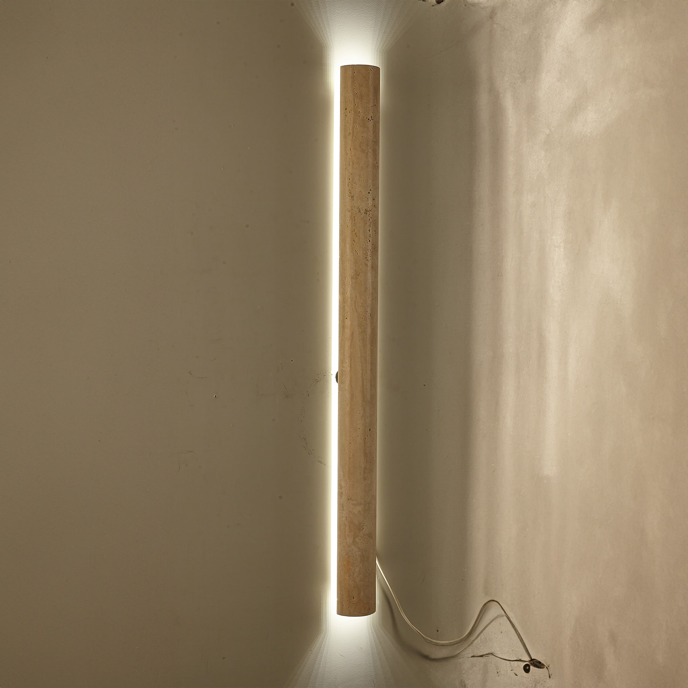 Beige Natural Travertine Marble  Wall Lamp 60008-4W -  Wall Lamps - ebarza Furniture UAE | Shop Modern Furniture in Abu Dhabi & Dubai - مفروشات ايبازرا في الامارات | تسوق اثاث عصري وديكورات مميزة في دبي وابوظبي
