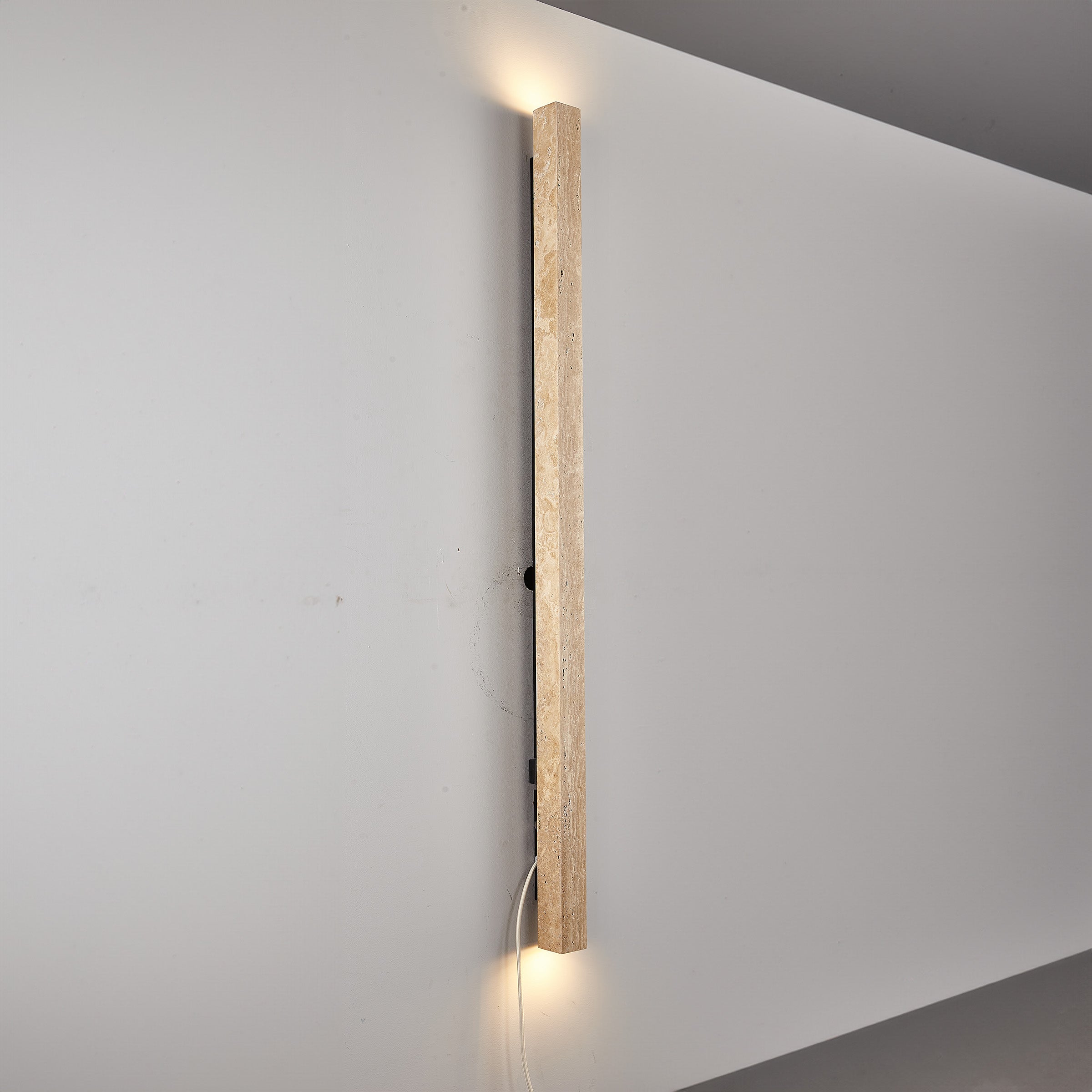 Beige Natural Travertine Marble  Wall Lamp 60020-3W -  Wall Lamps - ebarza Furniture UAE | Shop Modern Furniture in Abu Dhabi & Dubai - مفروشات ايبازرا في الامارات | تسوق اثاث عصري وديكورات مميزة في دبي وابوظبي