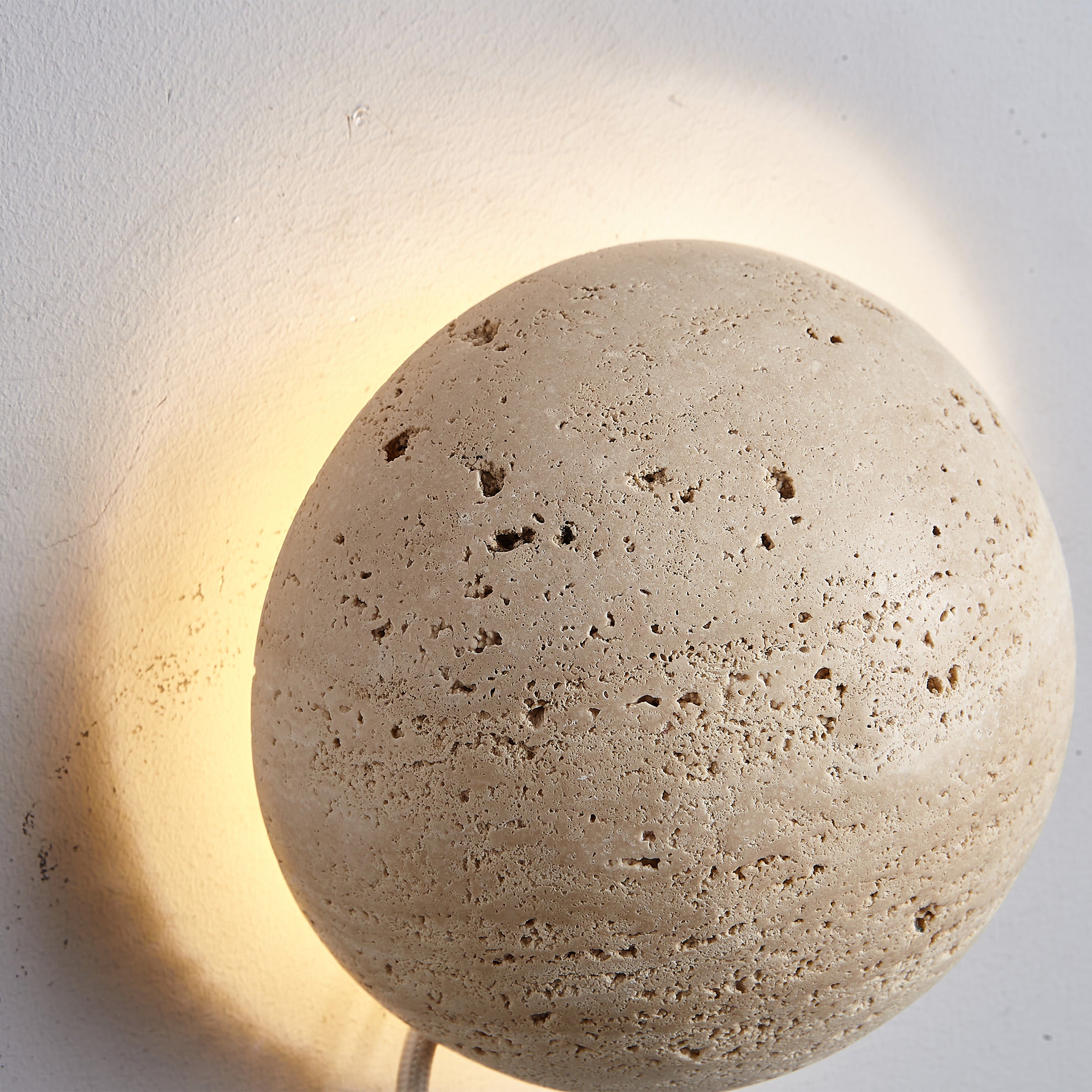 Beige Natural Travertine Marble  Wall Lamp 60109-W1 -  Wall Lamps - ebarza Furniture UAE | Shop Modern Furniture in Abu Dhabi & Dubai - مفروشات ايبازرا في الامارات | تسوق اثاث عصري وديكورات مميزة في دبي وابوظبي