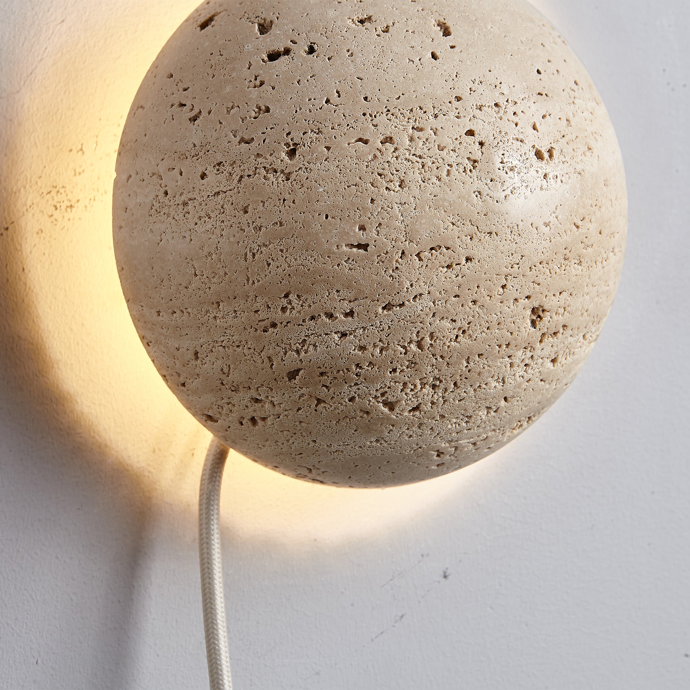 Beige Natural Travertine Marble  Wall Lamp 60109-W1 -  Wall Lamps - ebarza Furniture UAE | Shop Modern Furniture in Abu Dhabi & Dubai - مفروشات ايبازرا في الامارات | تسوق اثاث عصري وديكورات مميزة في دبي وابوظبي