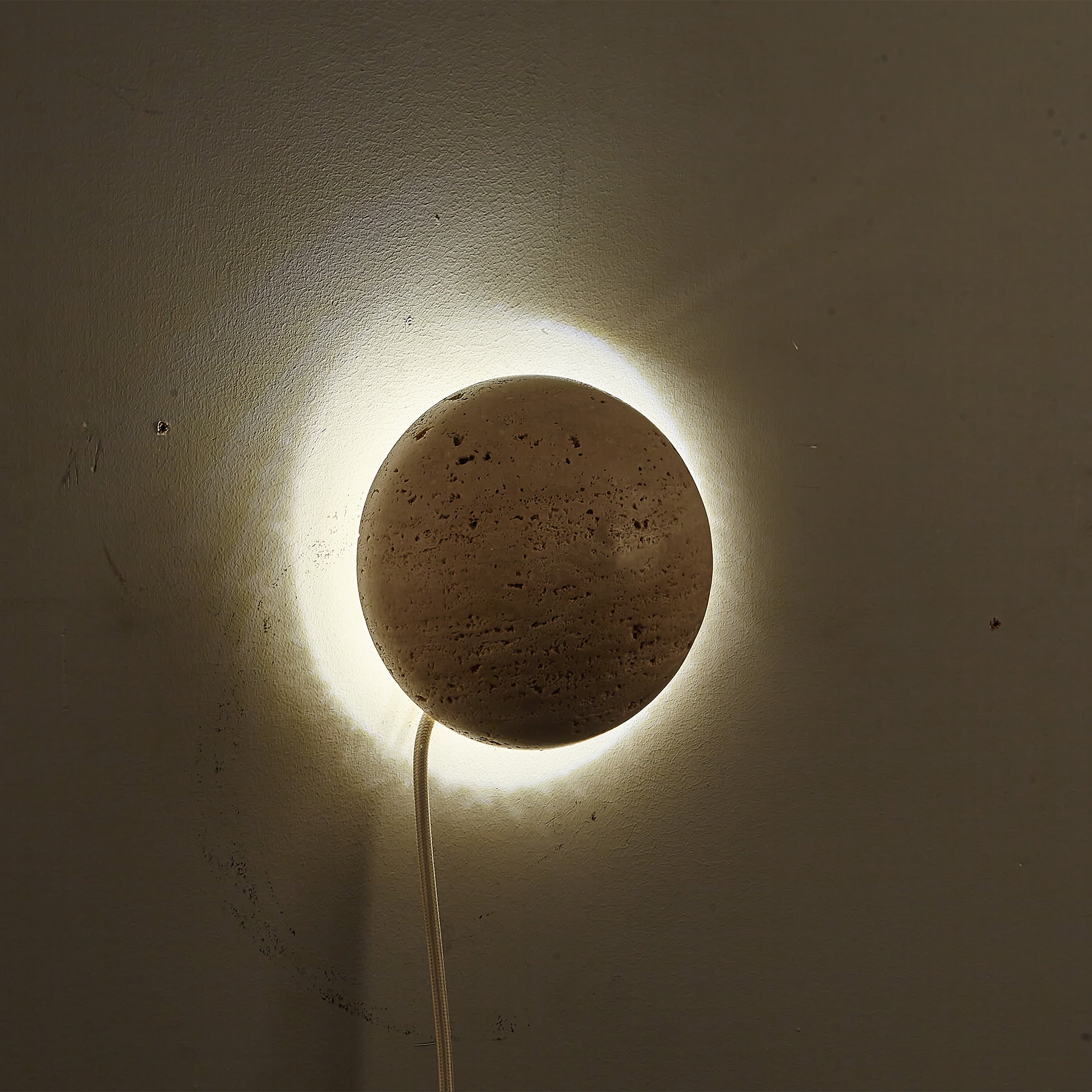 Beige Natural Travertine Marble  Wall Lamp 60109-W1 -  Wall Lamps - ebarza Furniture UAE | Shop Modern Furniture in Abu Dhabi & Dubai - مفروشات ايبازرا في الامارات | تسوق اثاث عصري وديكورات مميزة في دبي وابوظبي