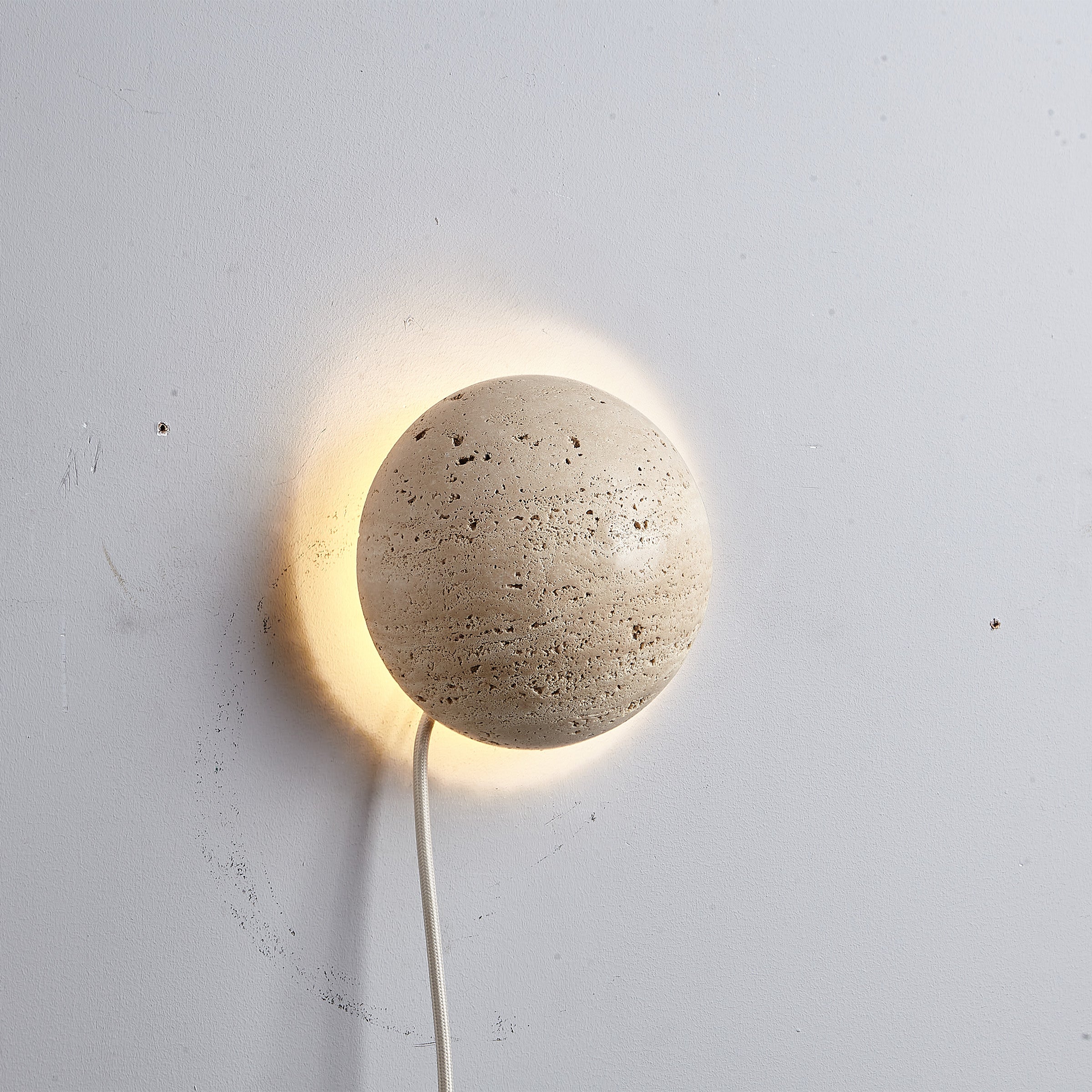 Beige Natural Travertine Marble  Wall Lamp 60109-W1 -  Wall Lamps - ebarza Furniture UAE | Shop Modern Furniture in Abu Dhabi & Dubai - مفروشات ايبازرا في الامارات | تسوق اثاث عصري وديكورات مميزة في دبي وابوظبي