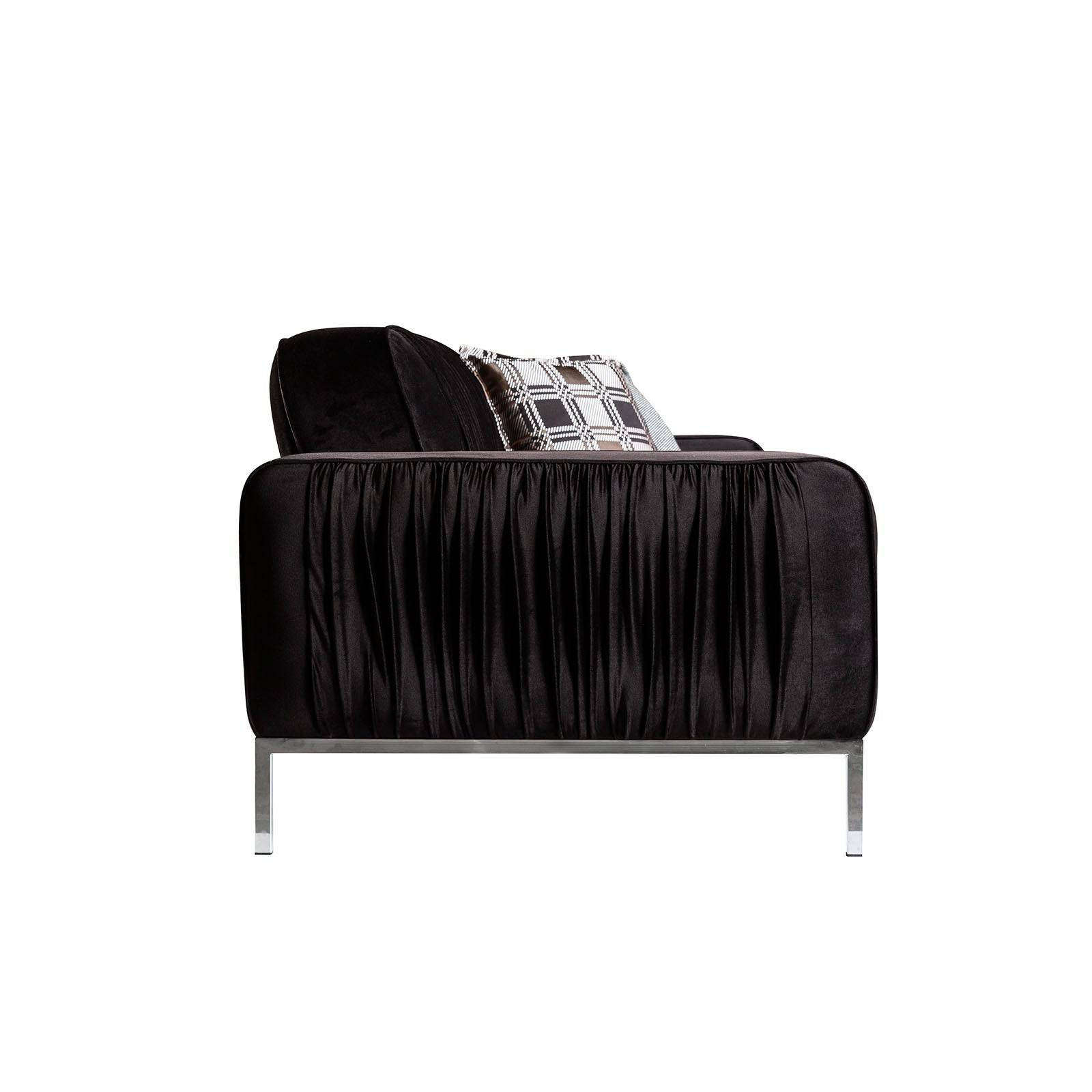 Beretta Black Sofa Black001 -  Sofas | كنبة 3 مقاعد سوداء بيريتا - ebarza Furniture UAE | Shop Modern Furniture in Abu Dhabi & Dubai - مفروشات ايبازرا في الامارات | تسوق اثاث عصري وديكورات مميزة في دبي وابوظبي