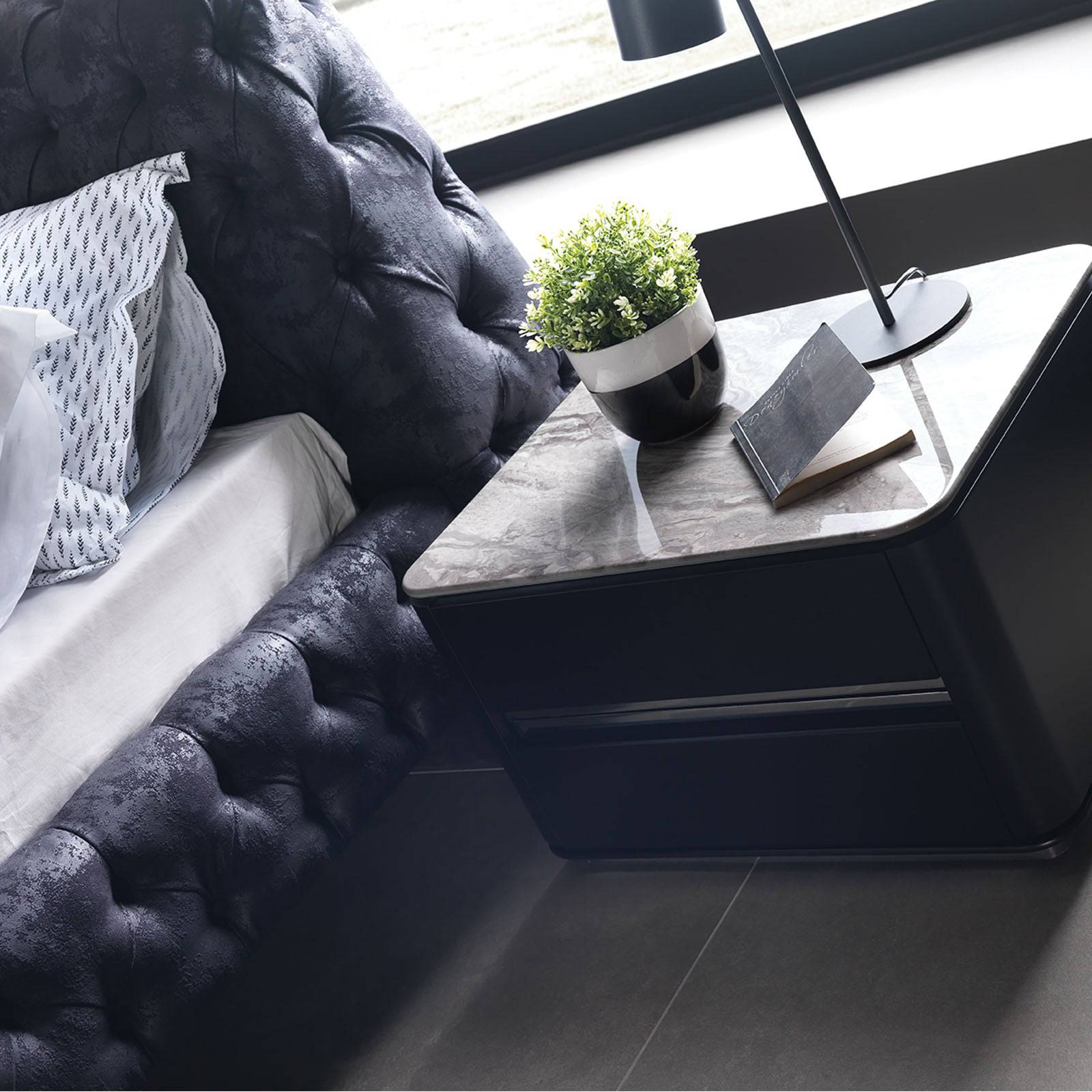 YOL LIVING Beretta dresser with matching mirror, modern wooden bedroom furniture with sleek design and multiple drawers.