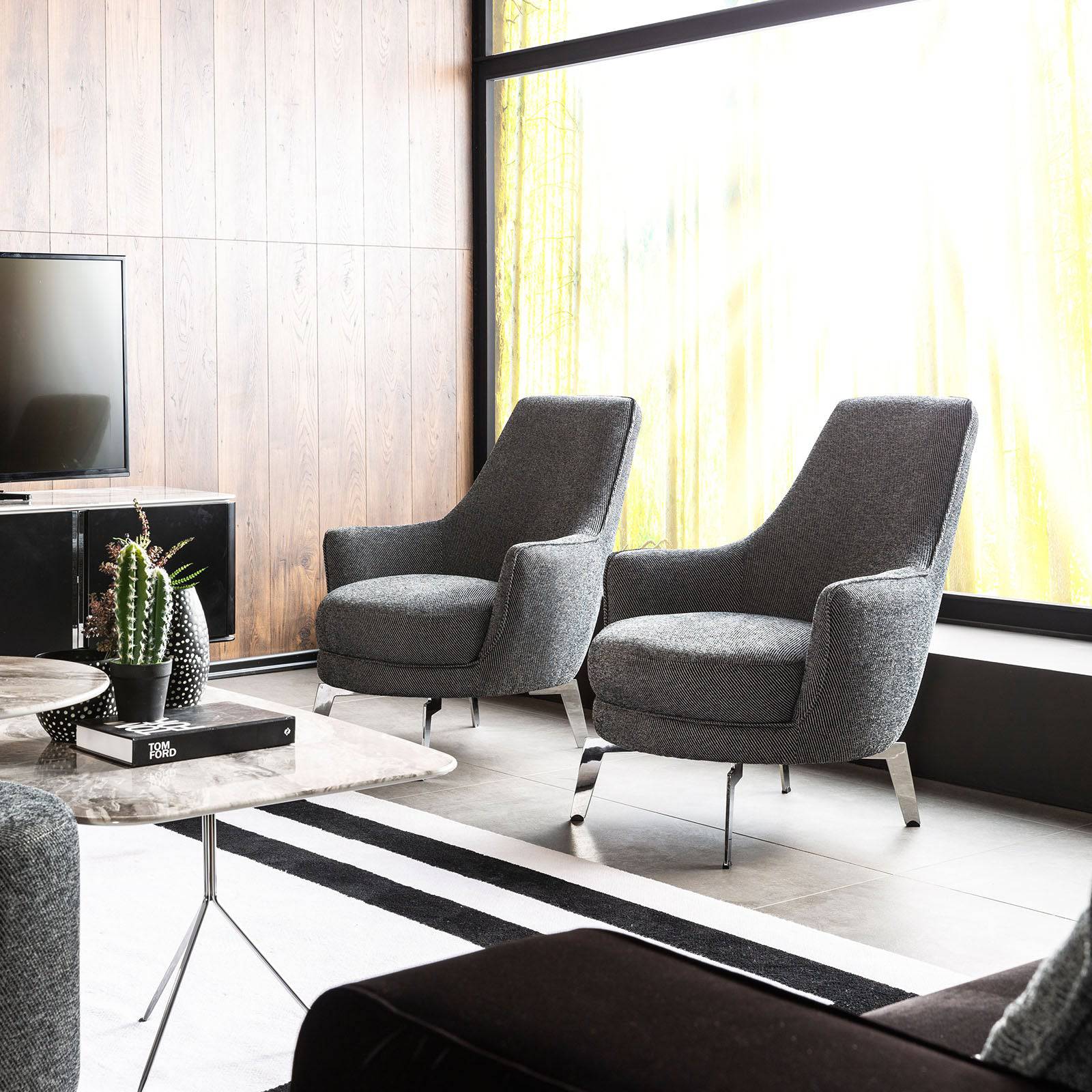 Beretta Lounge Chair Beretta-Grey -  Armchairs | كرسي بيريتا - ebarza Furniture UAE | Shop Modern Furniture in Abu Dhabi & Dubai - مفروشات ايبازرا في الامارات | تسوق اثاث عصري وديكورات مميزة في دبي وابوظبي
