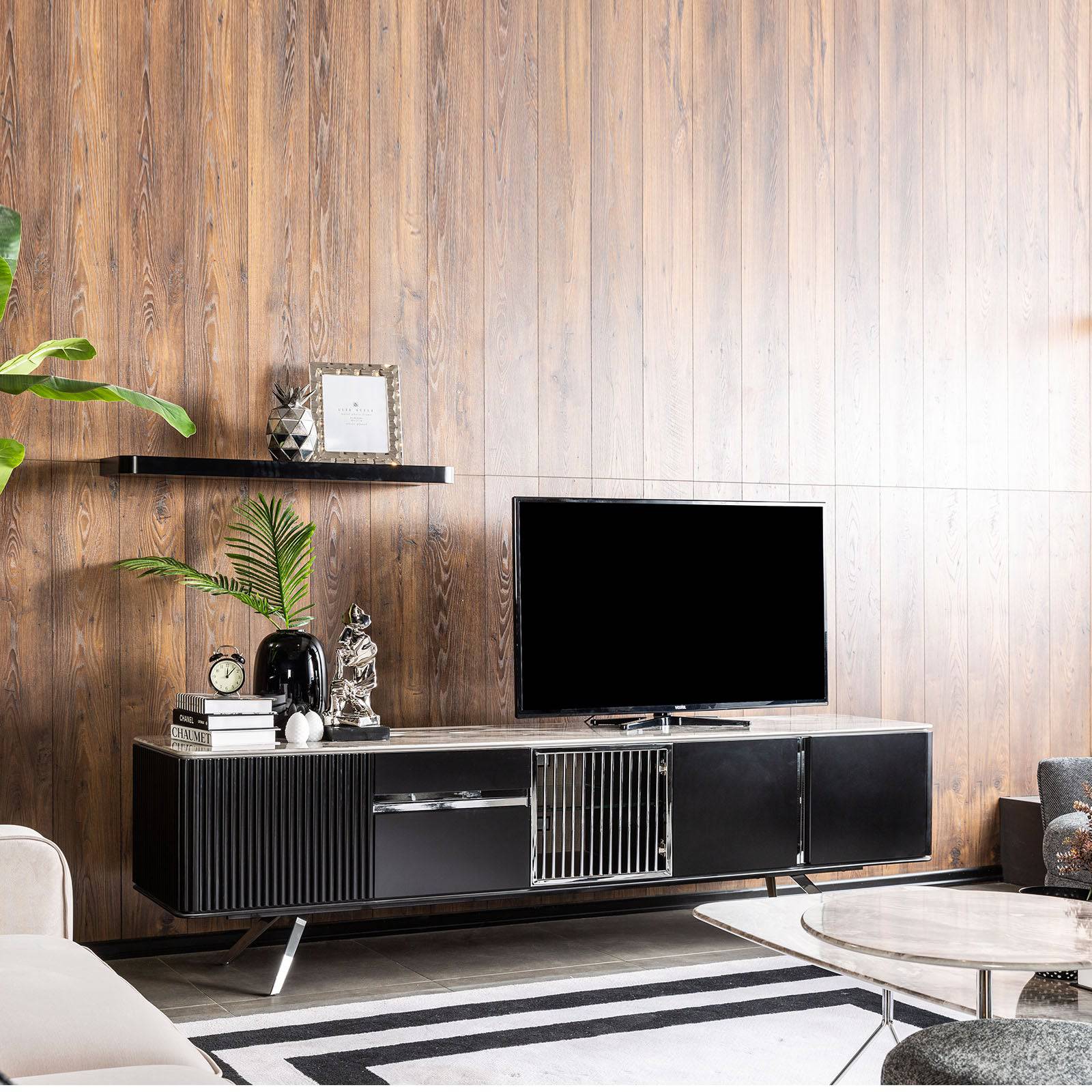 Beretta Tv Unit Ber00005 -  TV Units | طاولة تلفزيون بريتا - ebarza Furniture UAE | Shop Modern Furniture in Abu Dhabi & Dubai - مفروشات ايبازرا في الامارات | تسوق اثاث عصري وديكورات مميزة في دبي وابوظبي