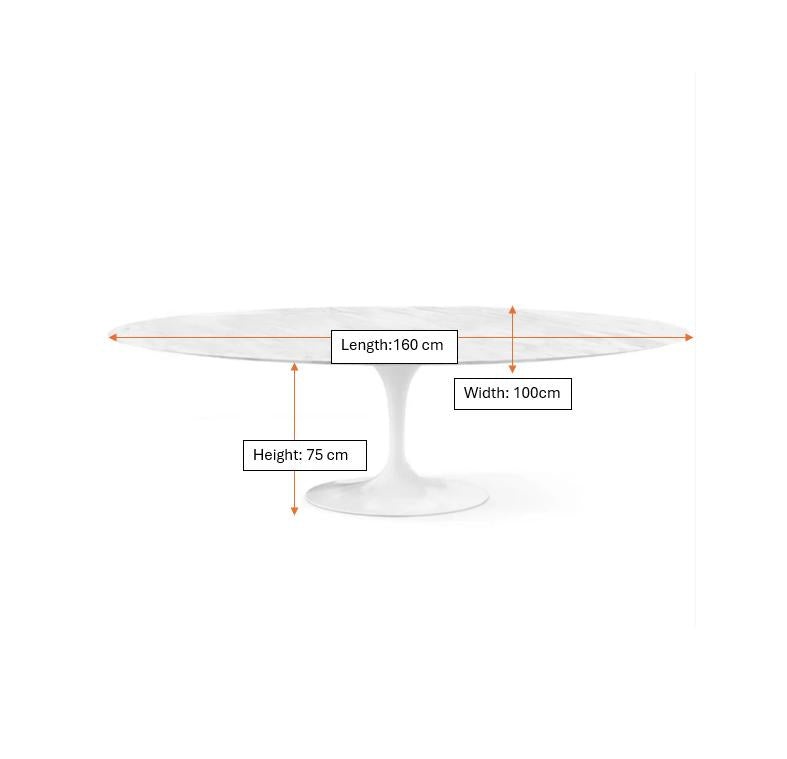 Bevel Natural Marble Oval Dining Table 160 Cm Bp8077-160 -  Dining Tables - ebarza Furniture UAE | Shop Modern Furniture in Abu Dhabi & Dubai - مفروشات ايبازرا في الامارات | تسوق اثاث عصري وديكورات مميزة في دبي وابوظبي