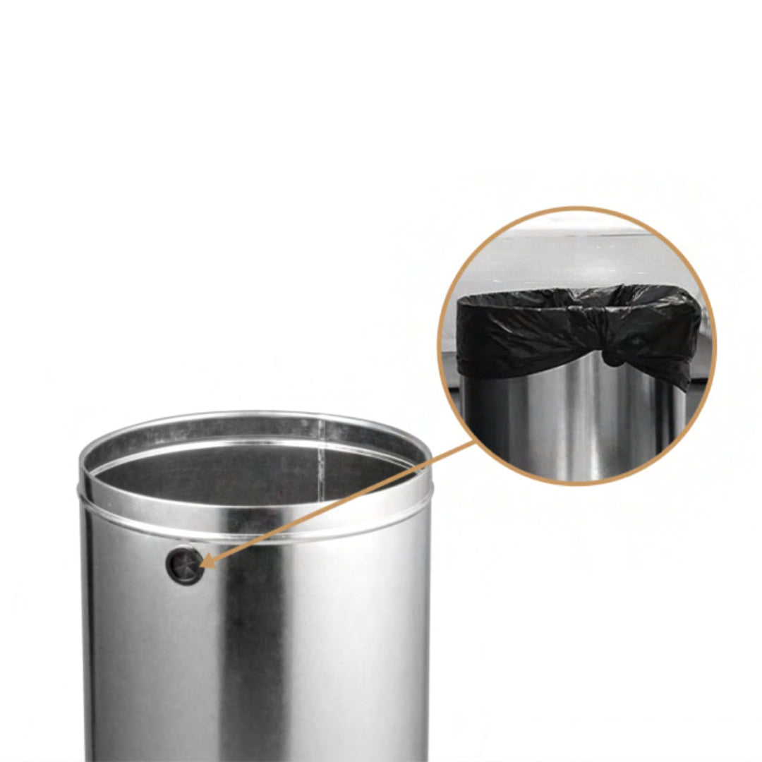 Black Beacon JH-8876-BLK lobby trash bin with a sleek design, suitable for commercial lobbies and public spaces.