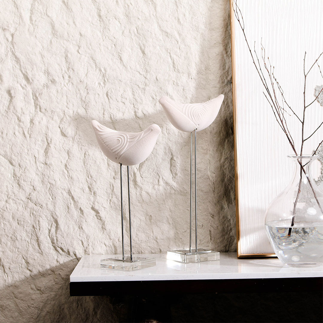 BEACON bird sculpture L, a stylish home decor figurine with intricate detailing, ideal for enhancing interior spaces.