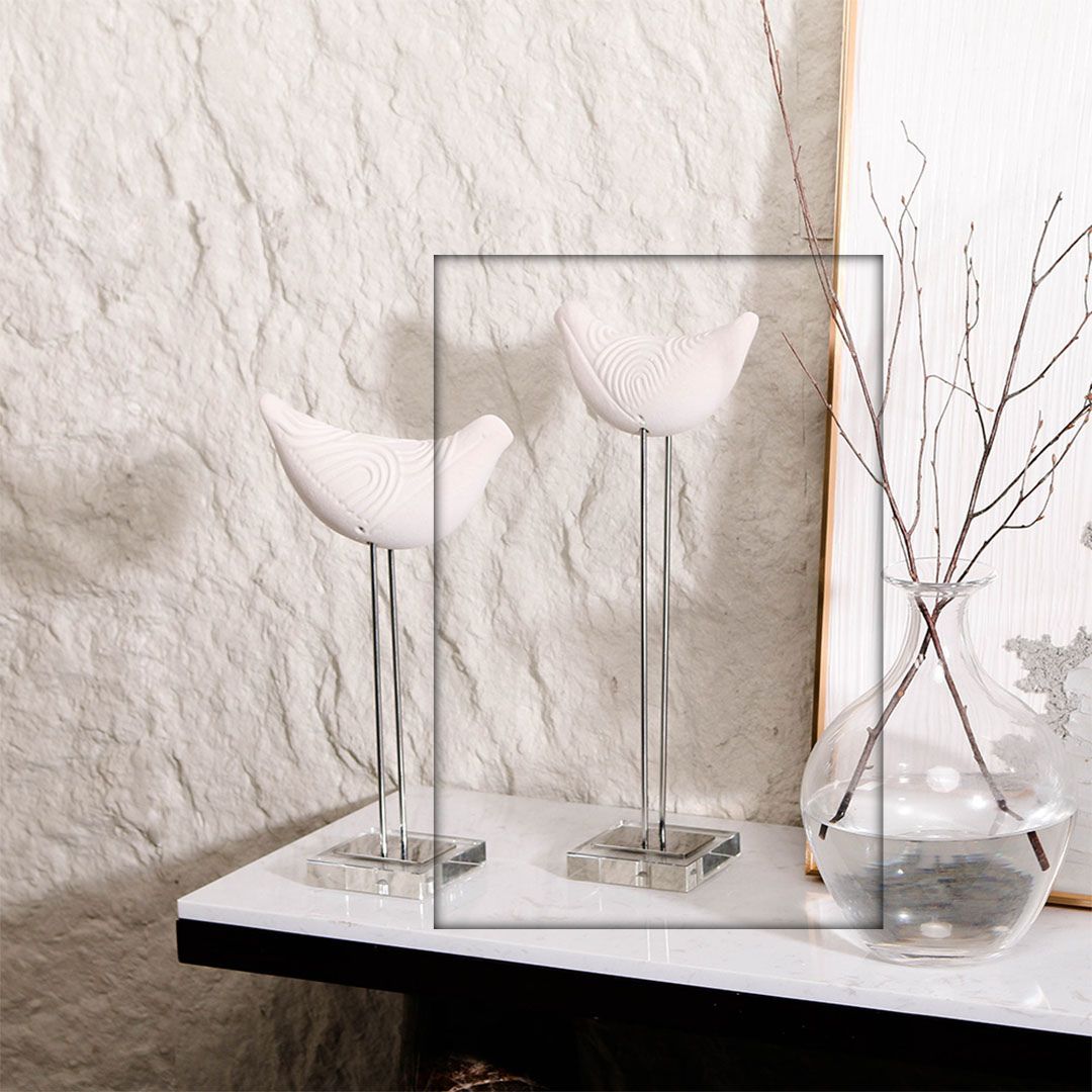 Elegant BEACON bird sculpture L for home decor, featuring detailed craftsmanship in a decorative figurine style.