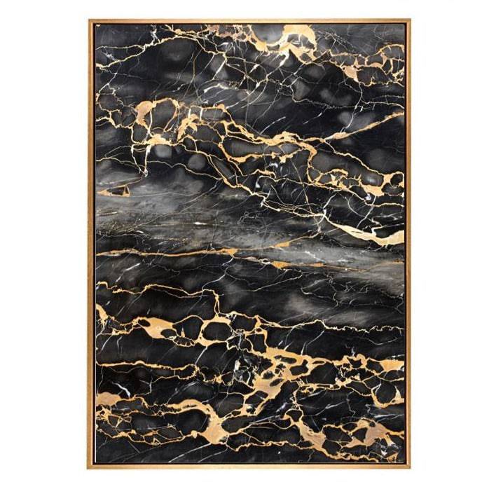 Black And Gold Marble Pattern Painting Wall Art Fl-H237A -  Paintings | لوحة جدارية بعنوان نمط الرخام الأسود والذهبي - ebarza Furniture UAE | Shop Modern Furniture in Abu Dhabi & Dubai - مفروشات ايبازرا في الامارات | تسوق اثاث عصري وديكورات مميزة في دبي وابوظبي
