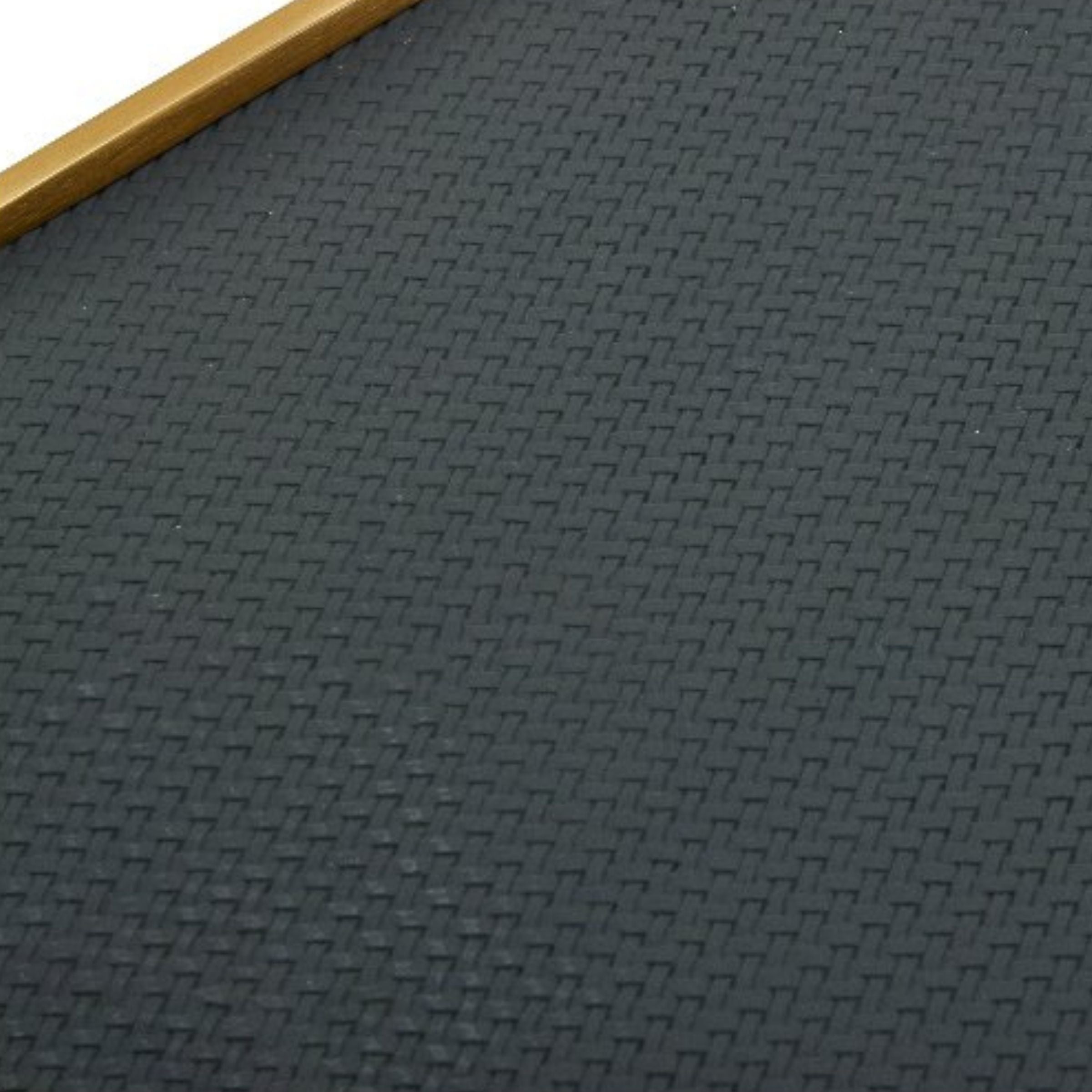 Black and brushed gold oval leather tray by Beacon, stylish and functional for organizing or serving.