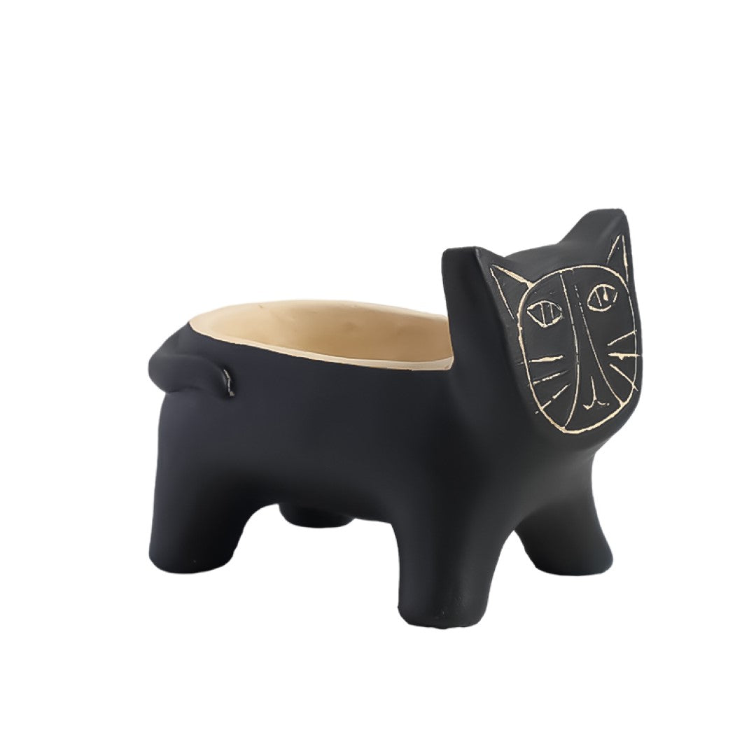 Black Cat-A home decor figurine by BEACON, detailed black cat sculpture for stylish interior decoration.