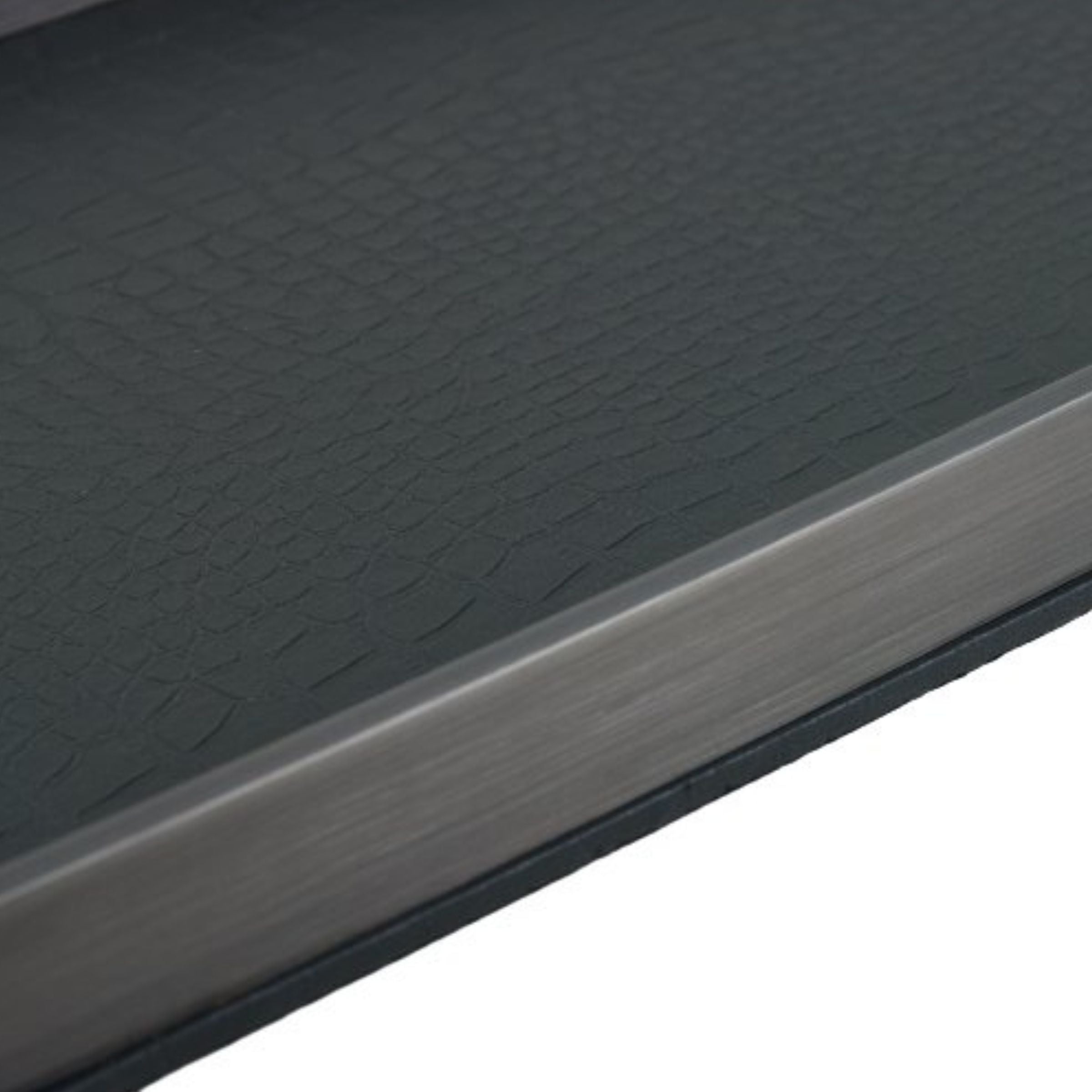 Black leather decorative tray from Beacon, L size, featuring a sleek, smooth surface and stylish design for home decor.