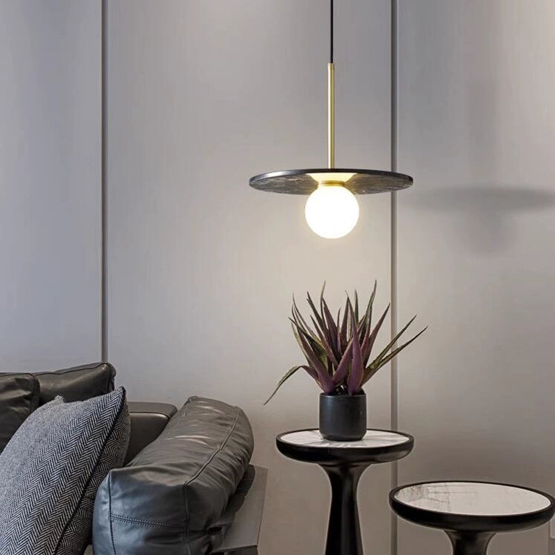 Black Marble Pendant Lamp  7703S1-Bk -  Pendant Lamps - ebarza Furniture UAE | Shop Modern Furniture in Abu Dhabi & Dubai - مفروشات ايبازرا في الامارات | تسوق اثاث عصري وديكورات مميزة في دبي وابوظبي