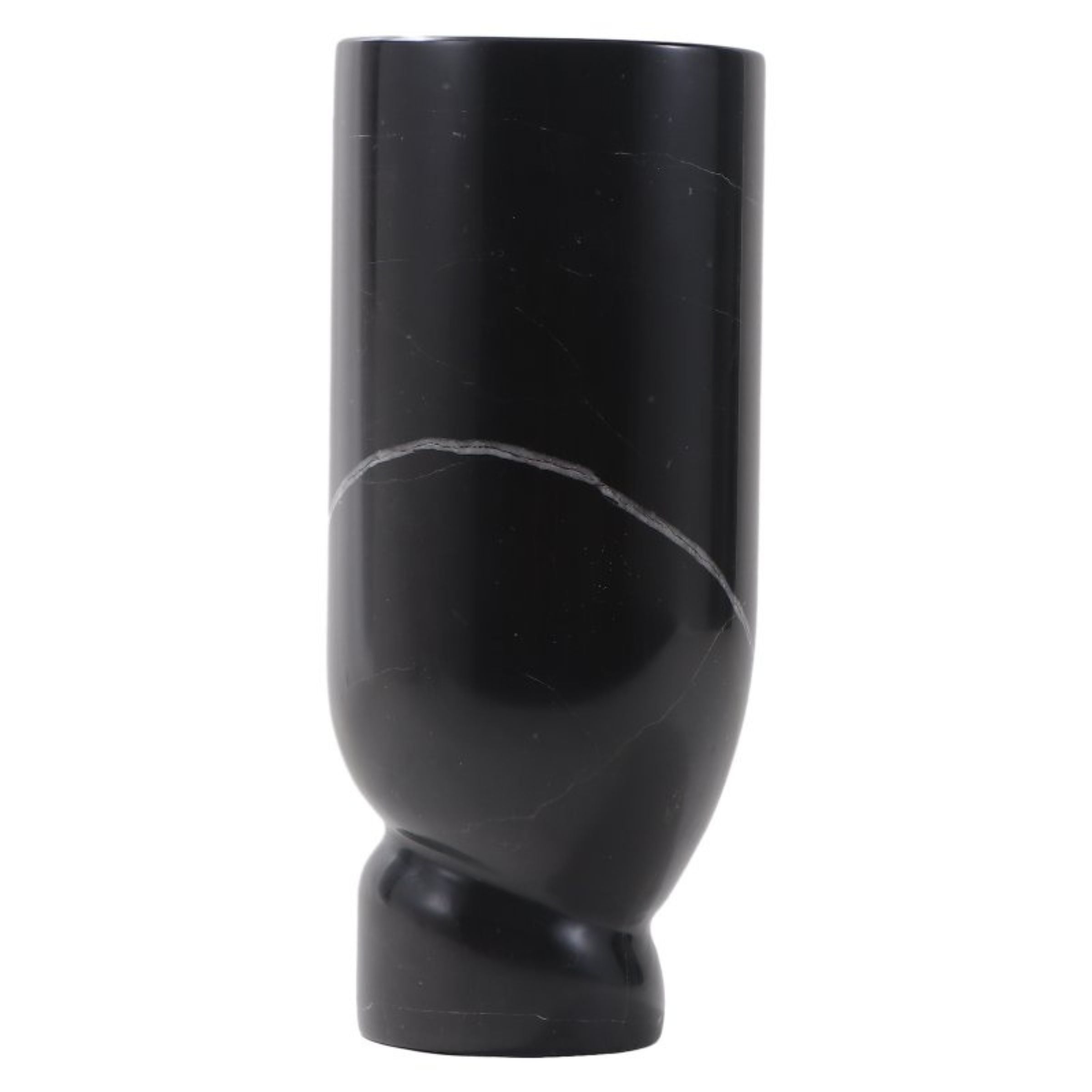 Black marble vase with sleek, polished finish from Beacon FSDG, decorative vase suitable for modern home decor.