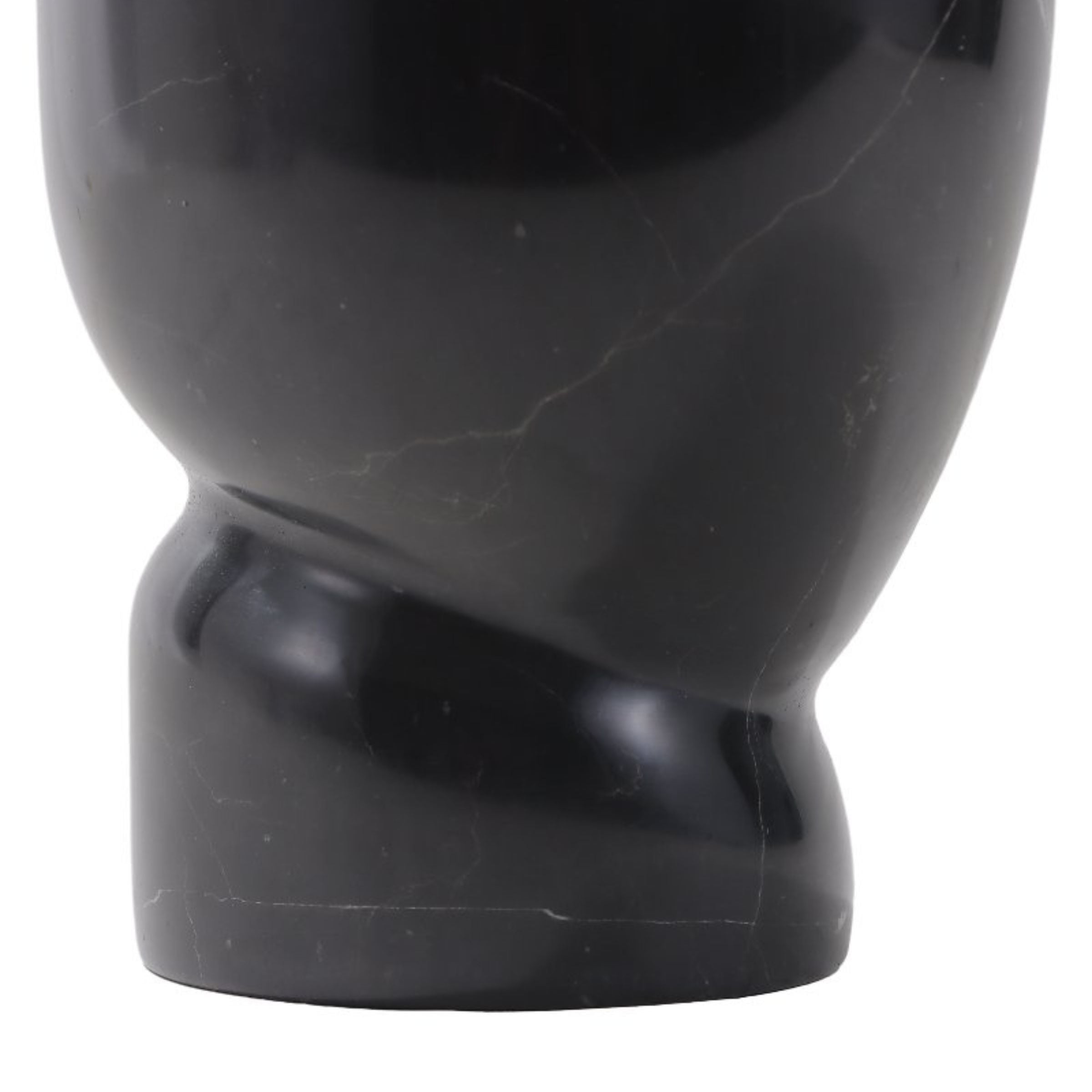 Black marble vase with smooth finish, decorative vessel from Beacon FSDG, model F1373A, ideal for modern home decor.