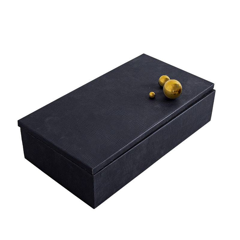 Black Rectangle & Metal Ball Box Fb-Pg2009A -  Decorative Boxes | صندوق كروي معدني أسود مستطيل - ebarza Furniture UAE | Shop Modern Furniture in Abu Dhabi & Dubai - مفروشات ايبازرا في الامارات | تسوق اثاث عصري وديكورات مميزة في دبي وابوظبي