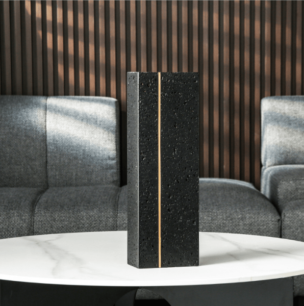 Black Stone Vase  -A Fb-T2022A -  Vases | مزهرية من الحجر الأسود - ebarza Furniture UAE | Shop Modern Furniture in Abu Dhabi & Dubai - مفروشات ايبازرا في الامارات | تسوق اثاث عصري وديكورات مميزة في دبي وابوظبي