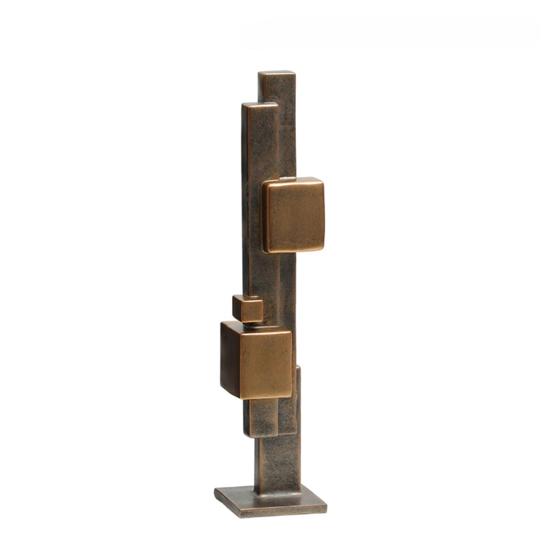 Gold Block Deconstruct figurine by BEACON, a stylish home decor sculpture with modern geometric design.