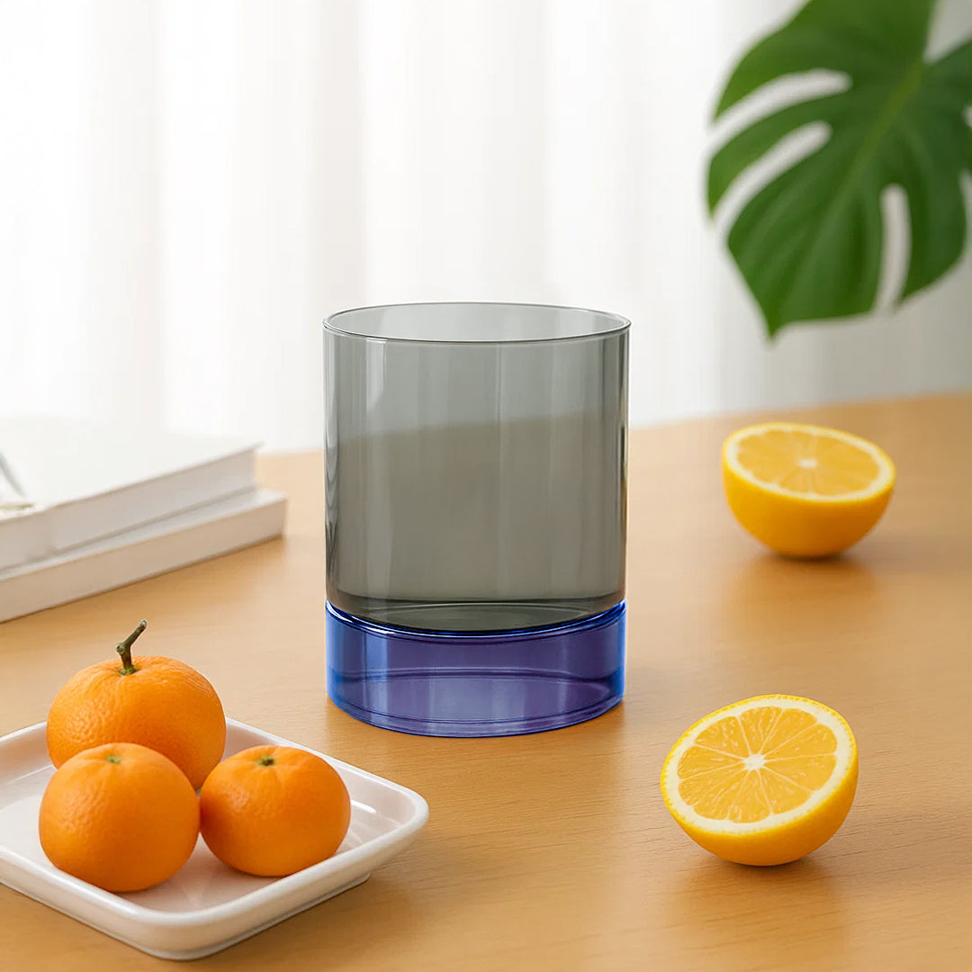 Blue Base + Grey Top Tumbler - C24058FA2 -  Drinkware - ebarza Furniture UAE | Shop Modern Furniture in Abu Dhabi & Dubai - مفروشات ايبازرا في الامارات | تسوق اثاث عصري وديكورات مميزة في دبي وابوظبي