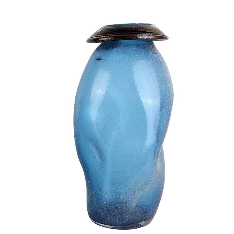 Blue Glass Vase-L Fl-Zs252A -  Vases | مزهرية زرقاء - ebarza Furniture UAE | Shop Modern Furniture in Abu Dhabi & Dubai - مفروشات ايبازرا في الامارات | تسوق اثاث عصري وديكورات مميزة في دبي وابوظبي