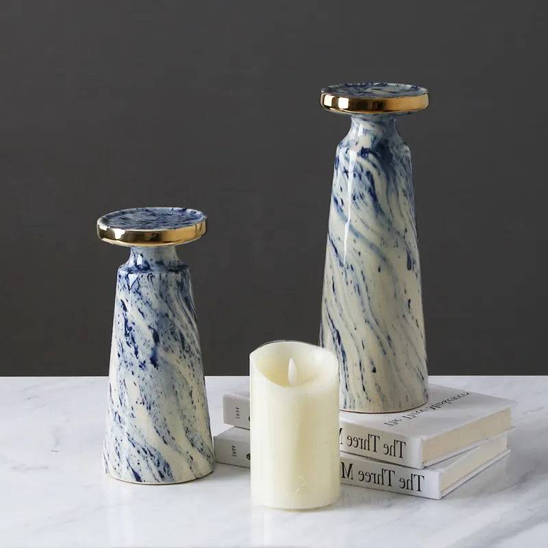 Blue Quicksand Candle Holder Fa-D1982A -  Candle Holders - ebarza Furniture UAE | Shop Modern Furniture in Abu Dhabi & Dubai - مفروشات ايبازرا في الامارات | تسوق اثاث عصري وديكورات مميزة في دبي وابوظبي