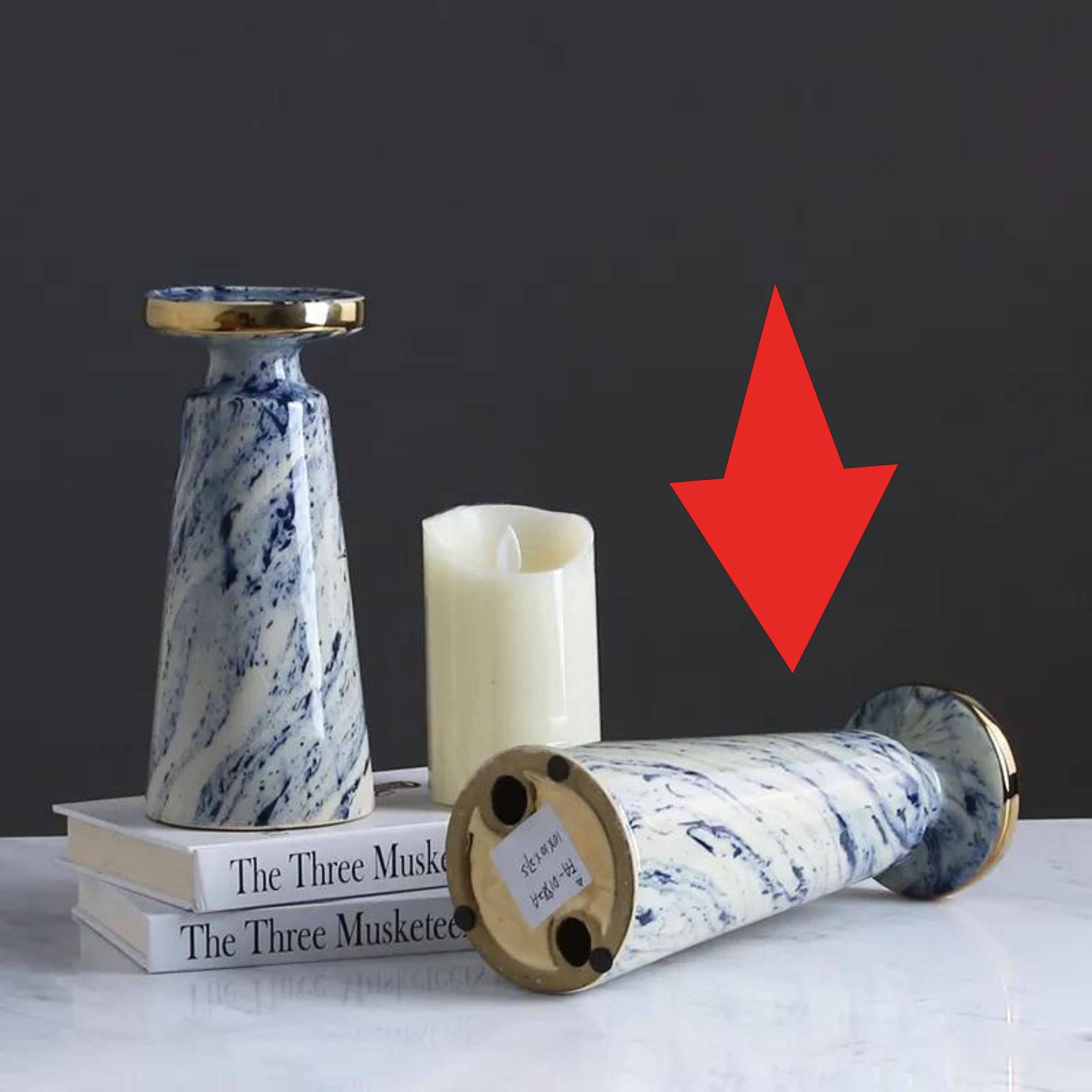 Blue Quicksand Candle Holder Fa-D1982A -  Candle Holders | حامل شمعة رمال متحركة زرقاء - ebarza Furniture UAE | Shop Modern Furniture in Abu Dhabi & Dubai - مفروشات ايبازرا في الامارات | تسوق اثاث عصري وديكورات مميزة في دبي وابوظبي