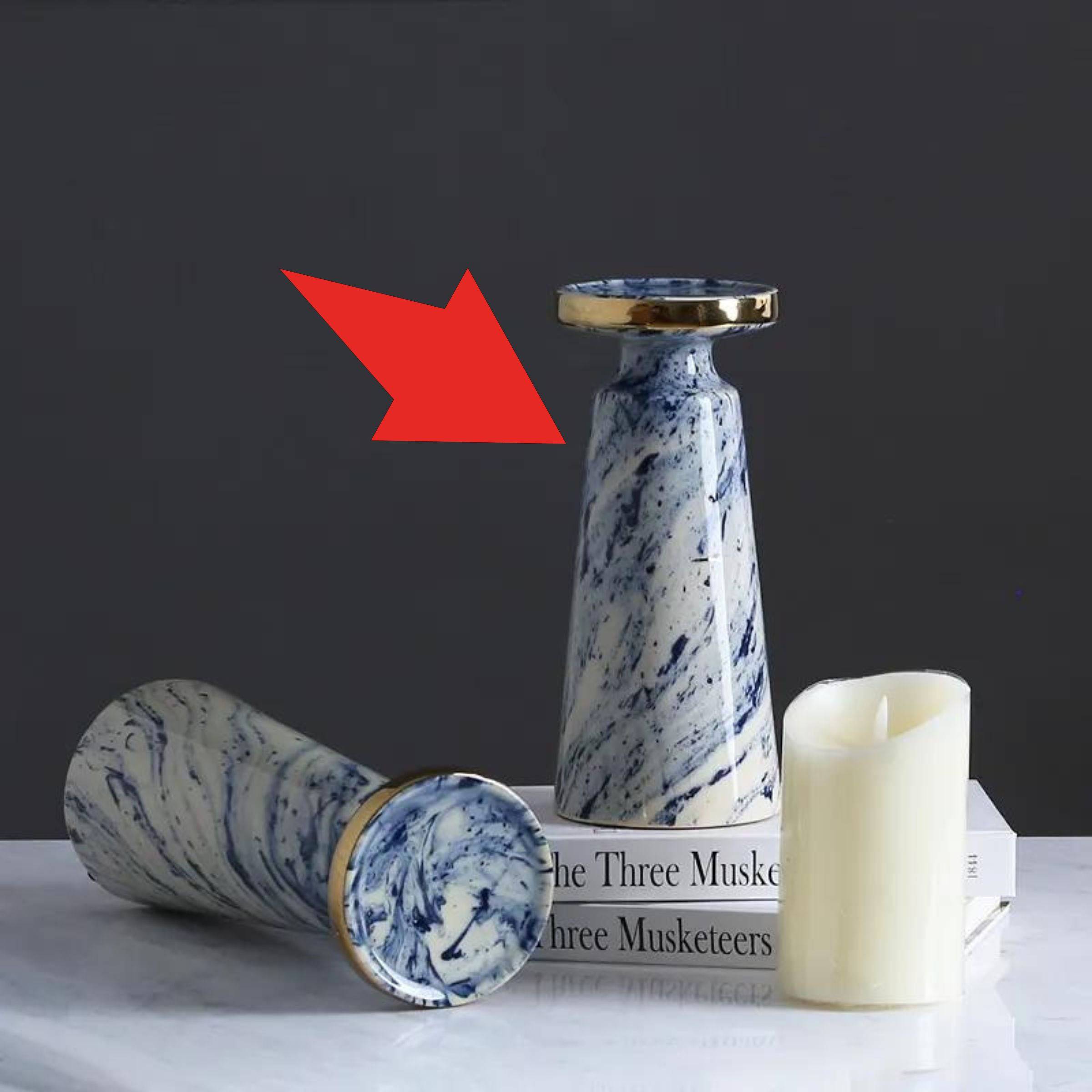 Blue Quicksand Candle Holder Fa-D1982B -  Candle Holders | حامل شمعة رمال متحركة زرقاء - ebarza Furniture UAE | Shop Modern Furniture in Abu Dhabi & Dubai - مفروشات ايبازرا في الامارات | تسوق اثاث عصري وديكورات مميزة في دبي وابوظبي