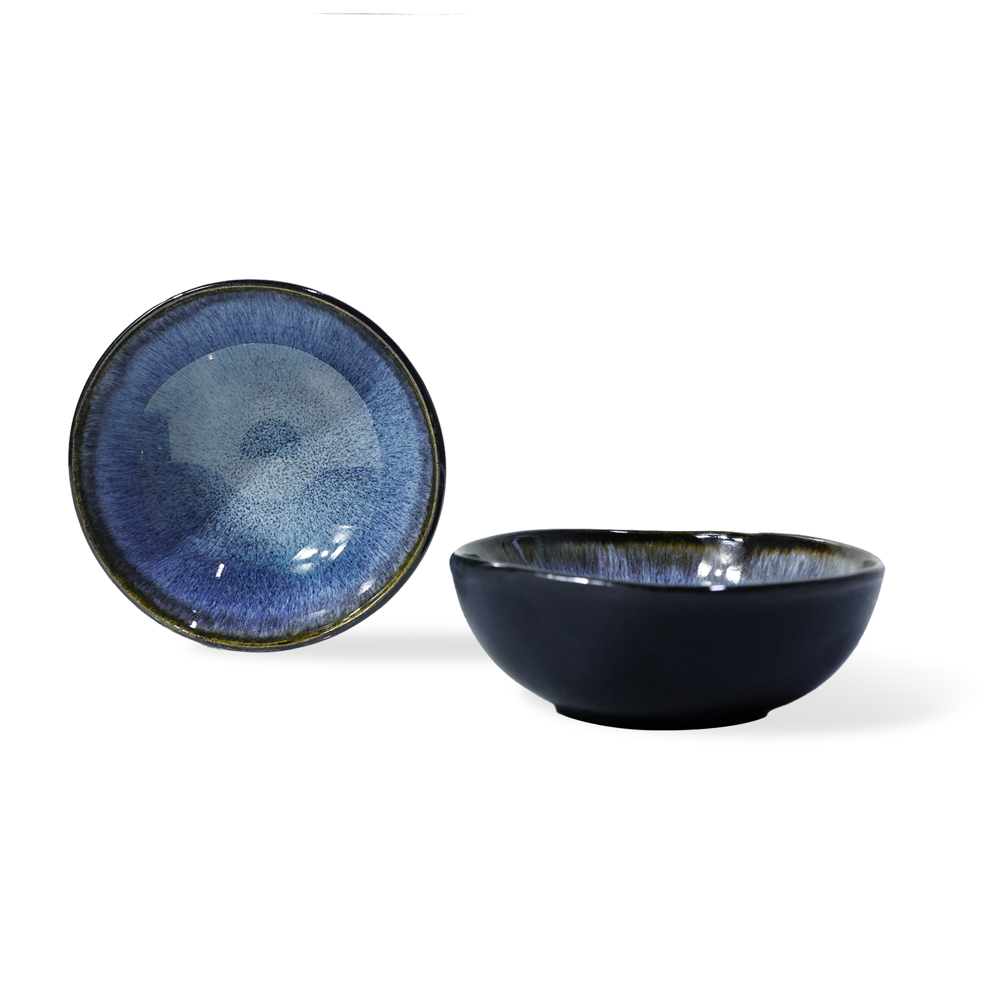 Blue Wave Soil Black and Blue plates by BEACON, featuring a vibrant wave design on durable dinnerware.