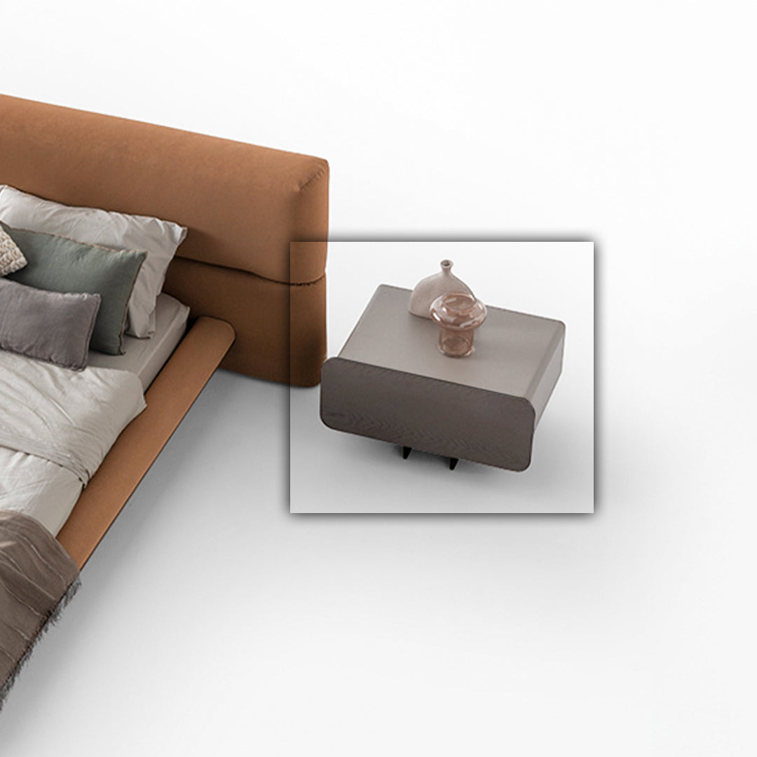 HOMAGE KOLTUK Bold Nightstand HM-B/NS014 bedside table with sleek design and modern finish, featuring a single drawer and open storage space.