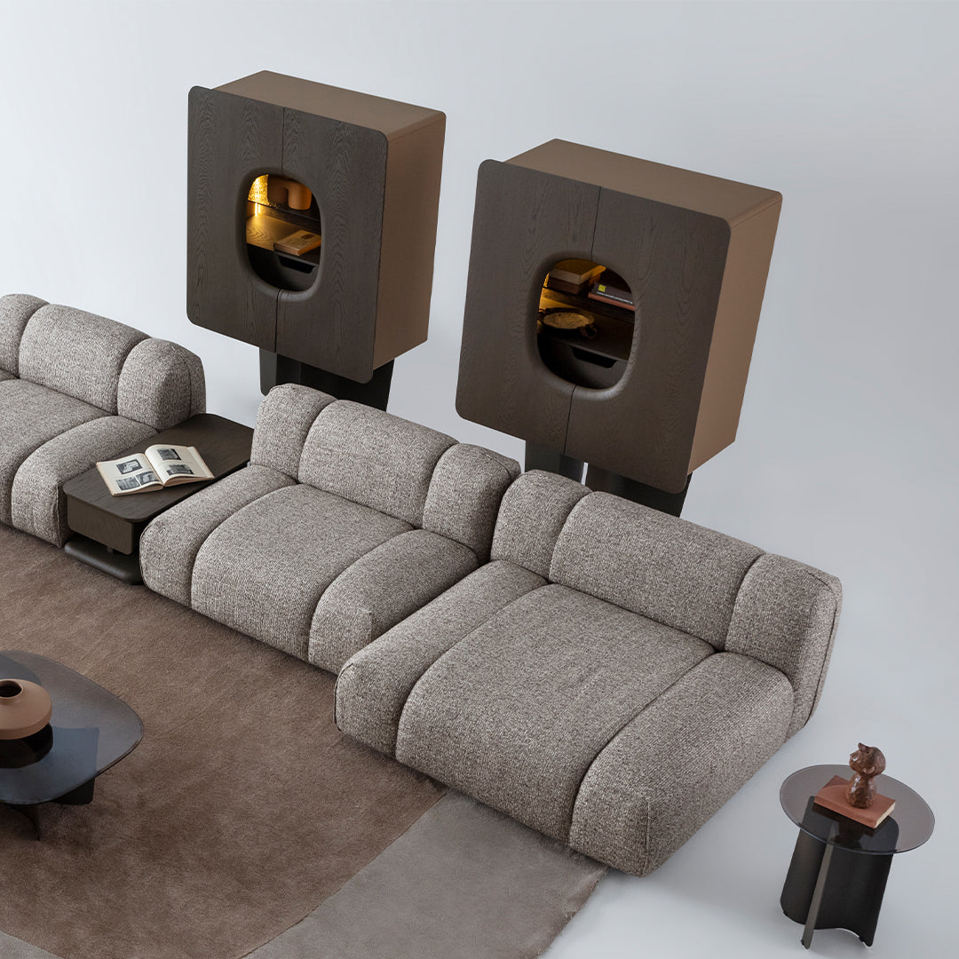 HOMAGE KOLTUK bold showcase cabinet HM-B/CABINET015 with sleek design and spacious storage, shown in a modern interior setting.