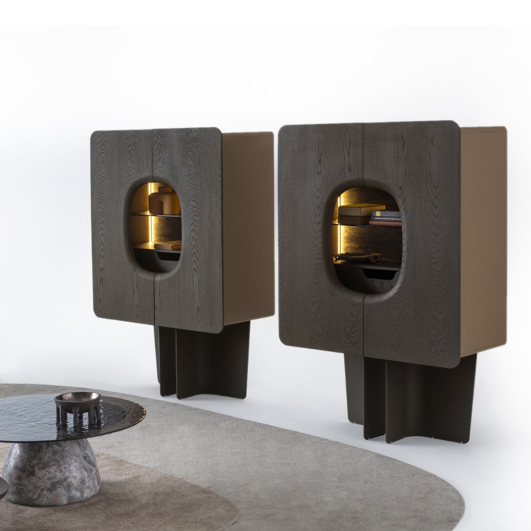Modern HOMAGE KOLTUK Bold Showcase Cabinet HM-B/CABINET015 with sleek design and spacious storage, shown in a stylish home setting.