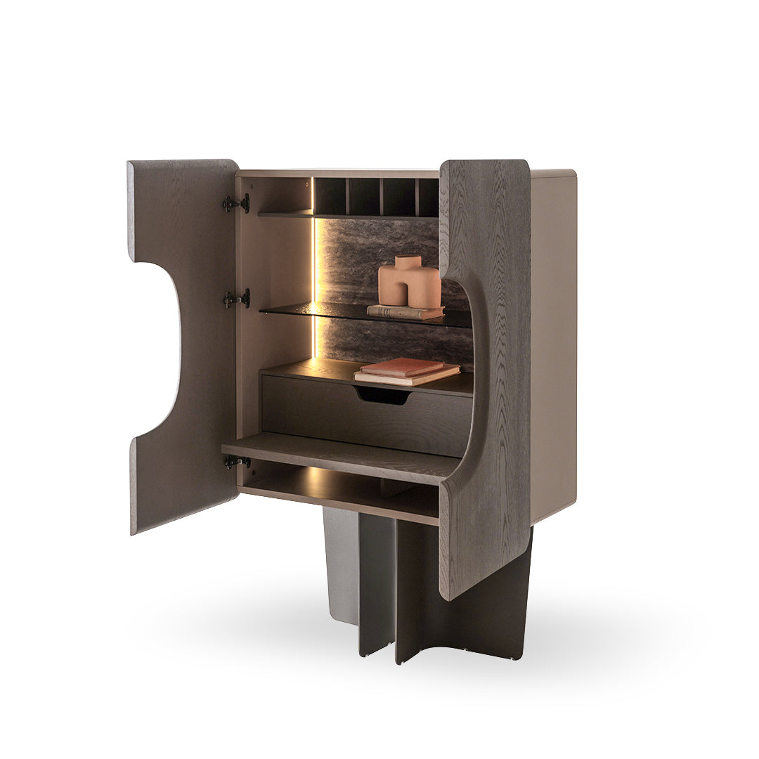 Modern HOMAGE KOLTUK Bold Showcase Cabinet HM-B/CABINET015 with sleek design and spacious storage, shown in natural finish.