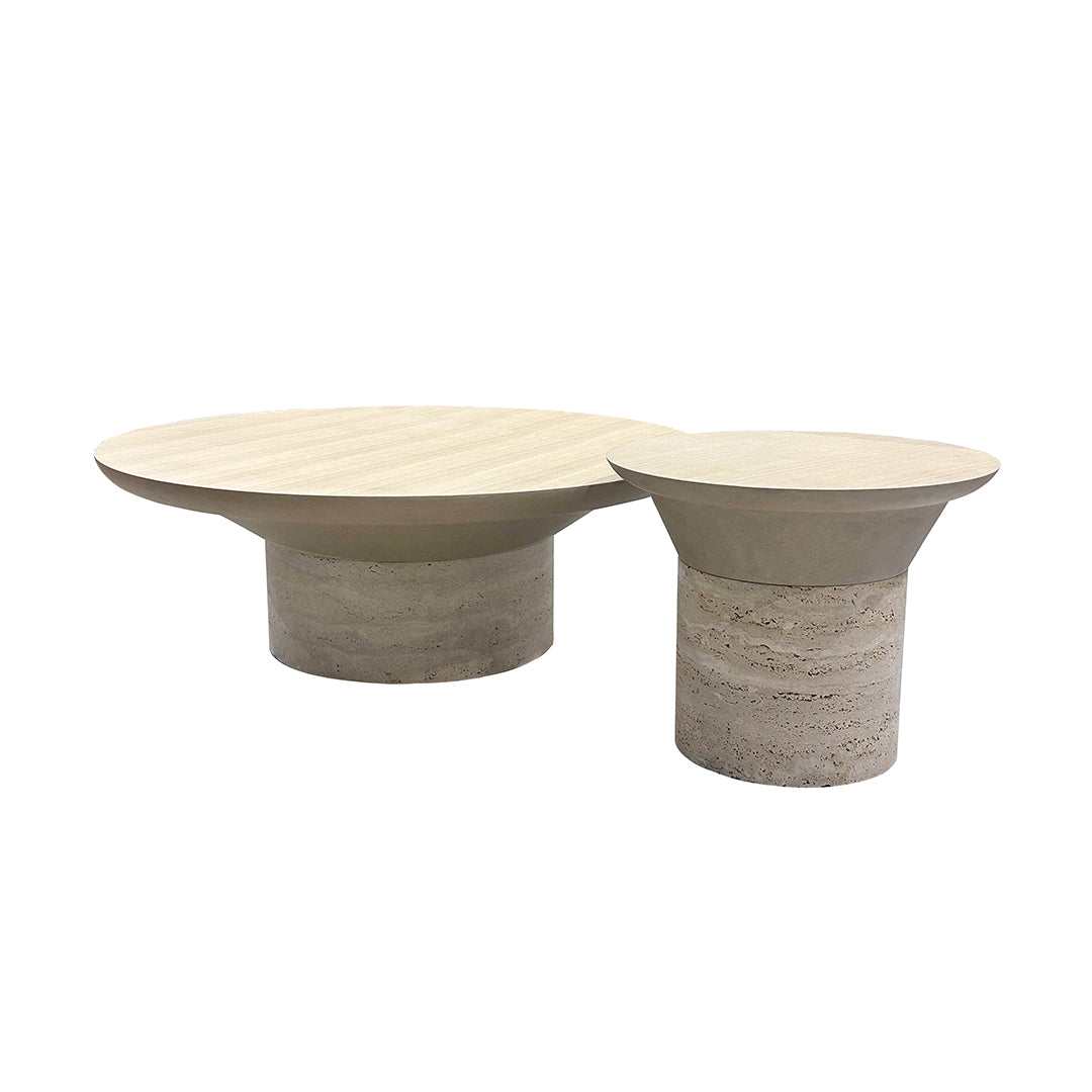 Bordeaux Travertine coffee table by A2STONE with a rectangular surface and sturdy base, showcasing elegant natural stone pattern.
