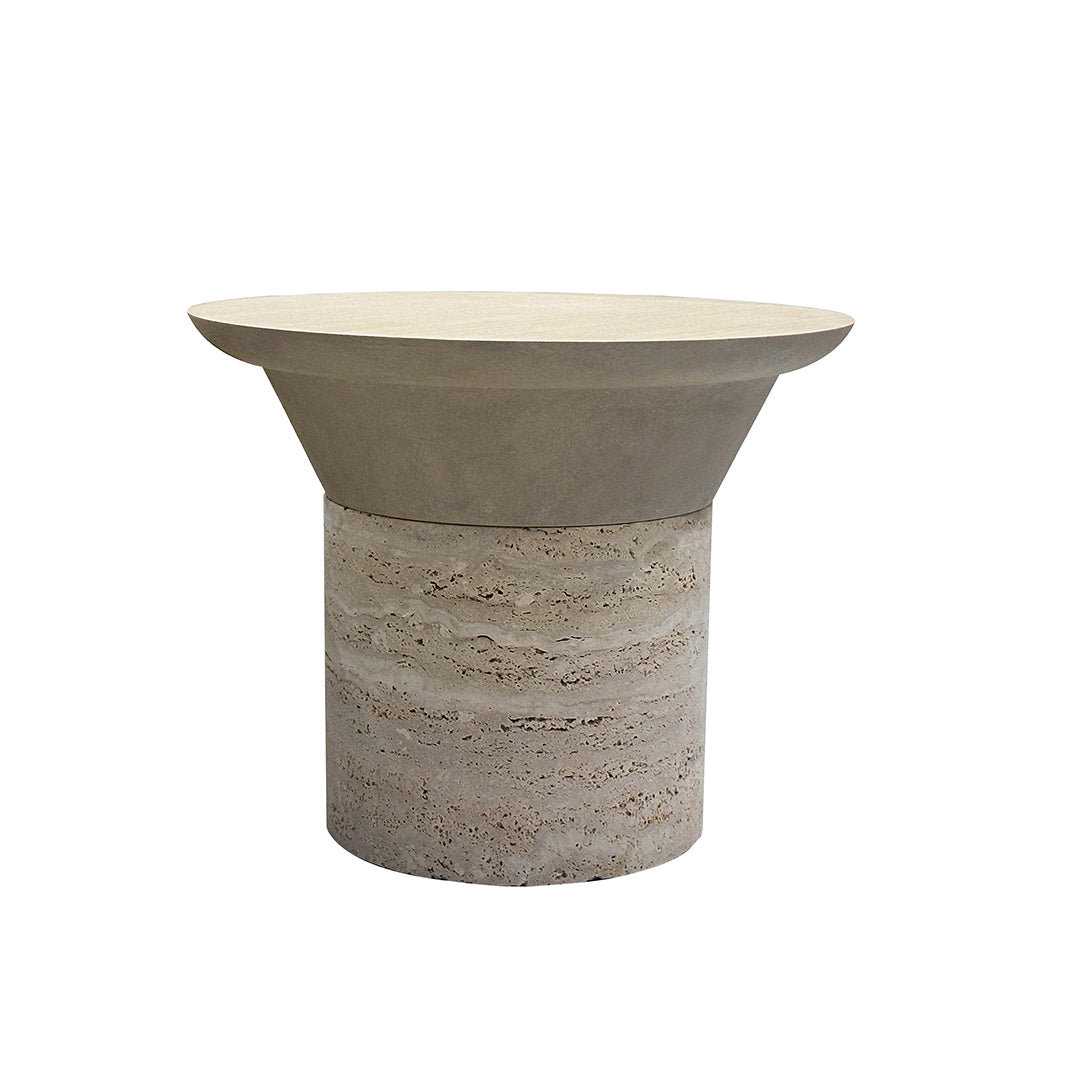Pre-order 90 Days Delivery Bordeaux Travertine Side Table - EB02ST -  Side Tables - ebarza Furniture UAE | Shop Modern Furniture in Abu Dhabi & Dubai - مفروشات ايبازرا في الامارات | تسوق اثاث عصري وديكورات مميزة في دبي وابوظبي