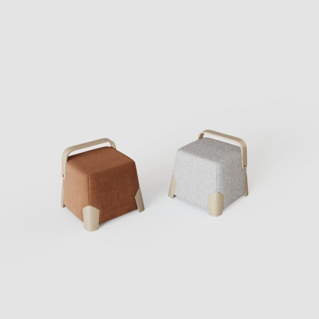 Beige Brick Low Stool MZ7959 by BEACON, a compact pouf with a brick design, perfect for casual seating or accent décor.