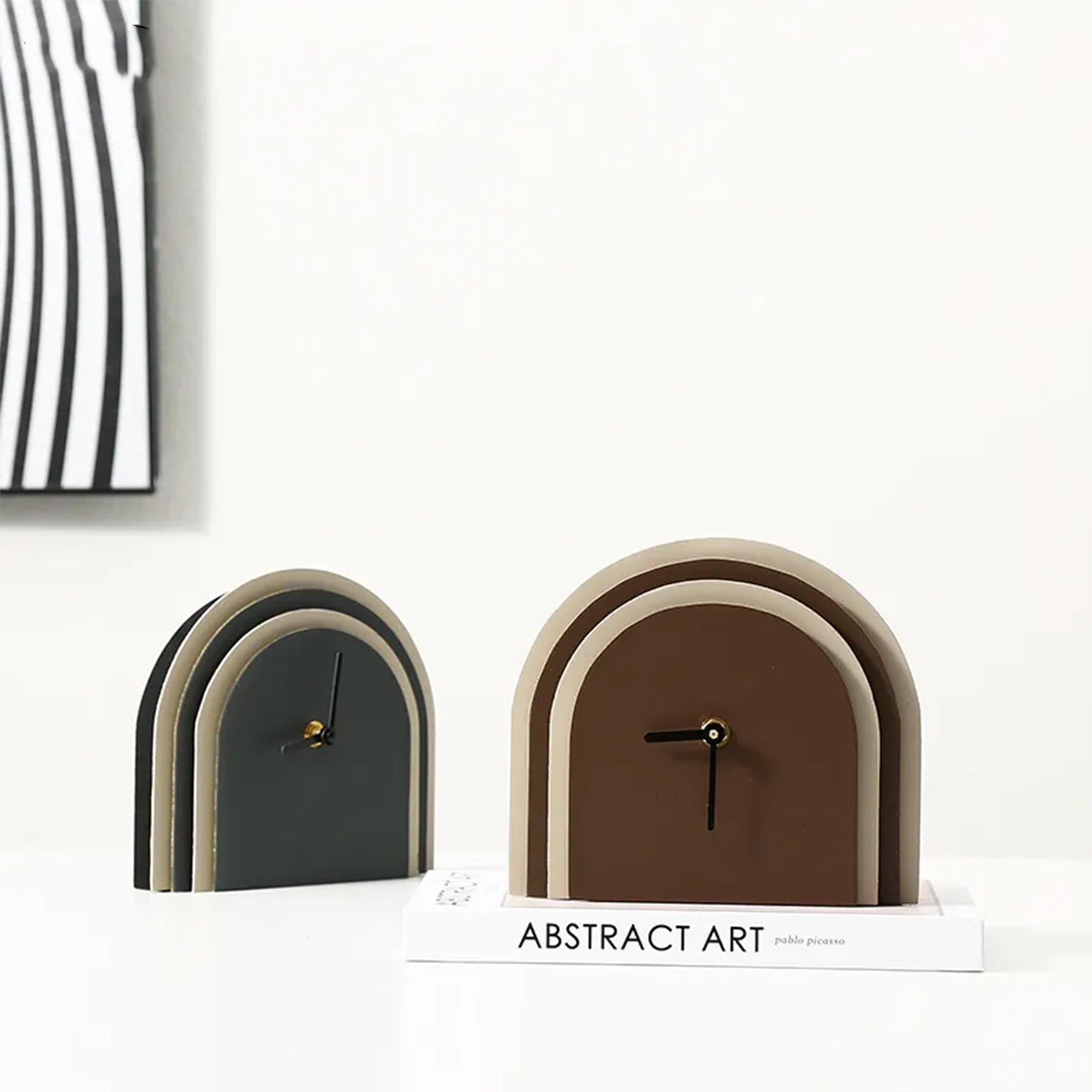 Brown leather clock by BEACON, model FB-PG2208B, featuring a stylish leather finish and classic clock face.