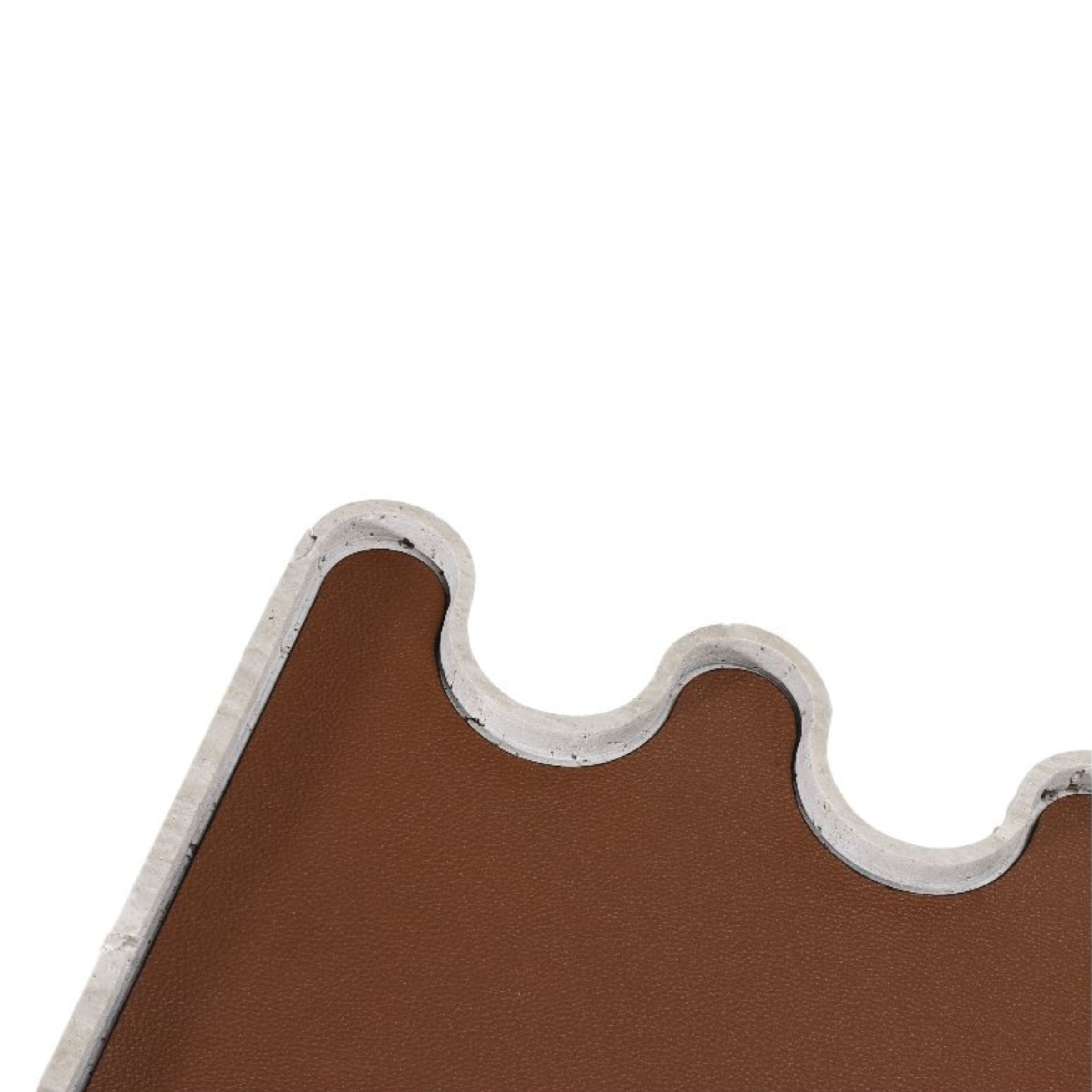 Brown marble leather tray from Beacon, large size, stylish rectangular tray with elegant marble and leather design.