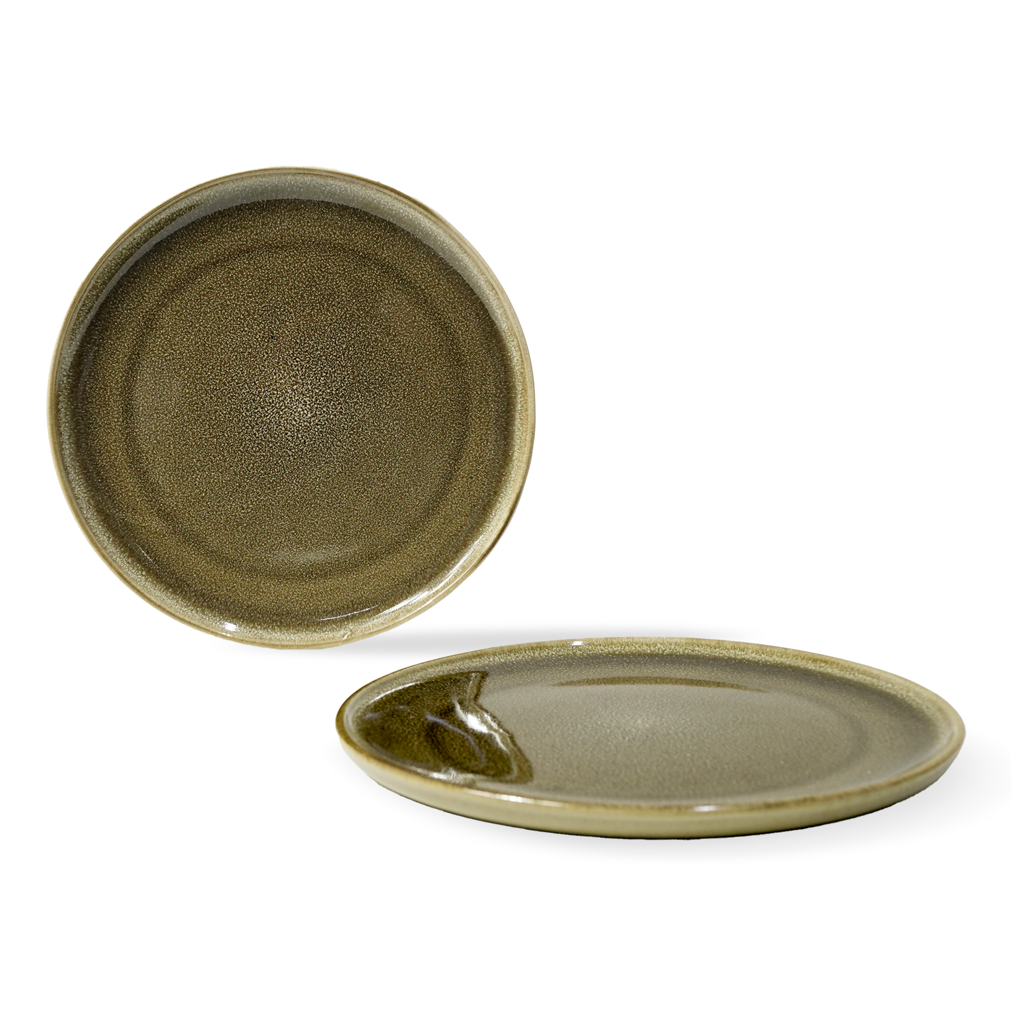 BEACON Browny Salad Plate HZ4256, ceramic plate with a brown finish, perfect for serving salads and appetizers.