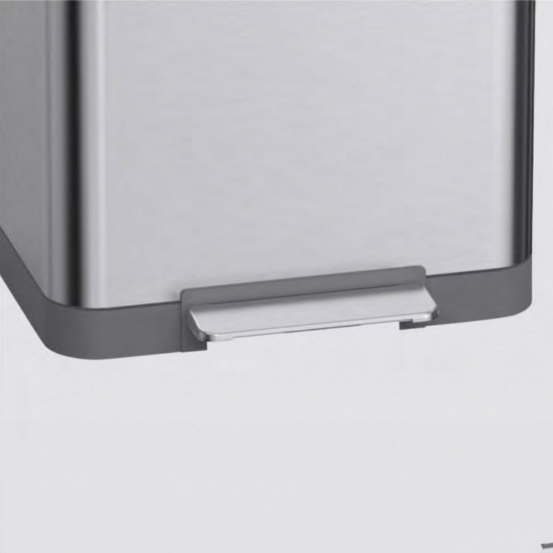 Brushed black pedal trash bin by BEACON with foot pedal and sleek design, model JH-8851.