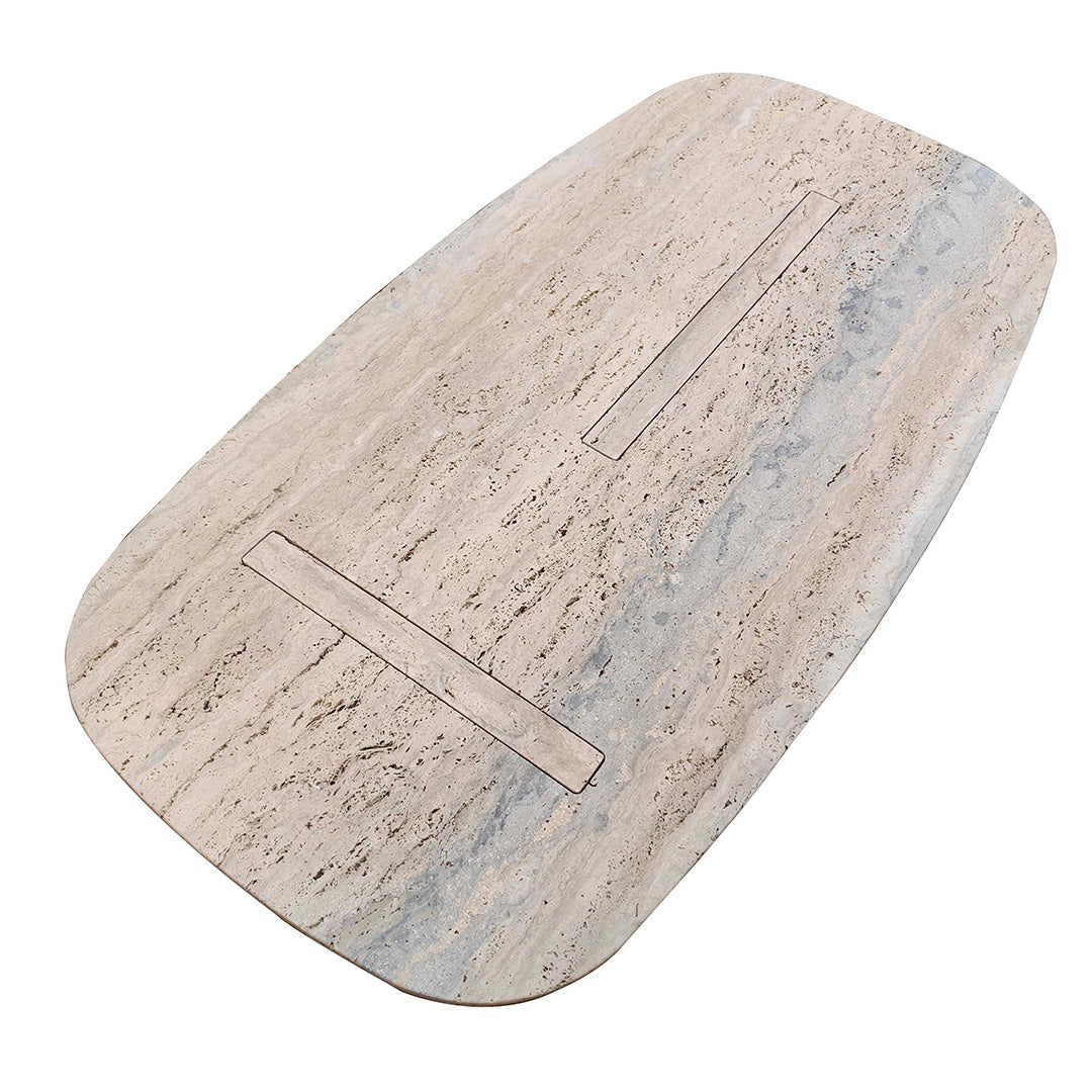 A2STONE Brussels Travertine Coffee Table with a rectangular surface and modern design, perfect for living room decor.