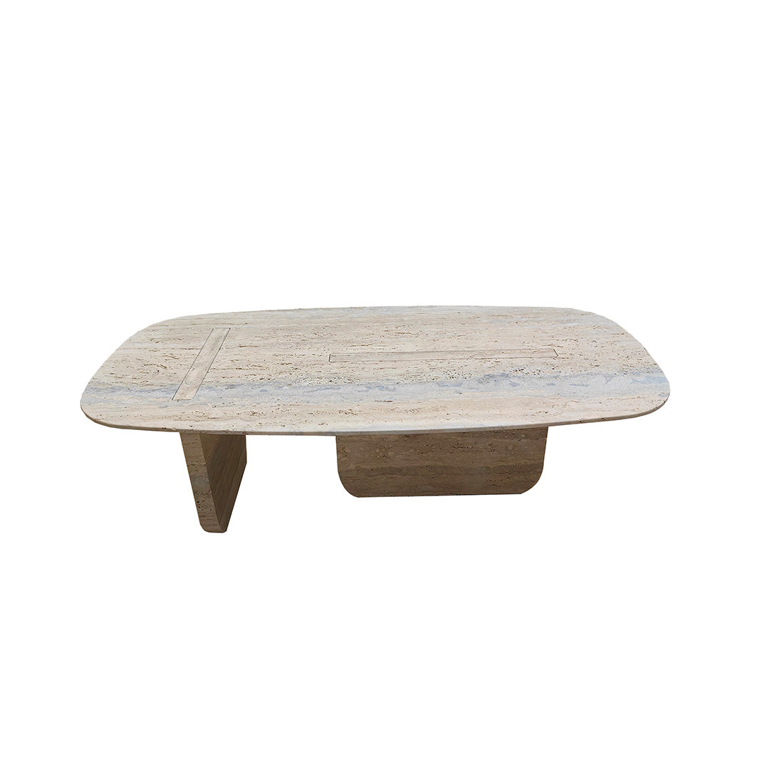 A2STONE Brussels Travertine Coffee Table 405CTS with a rectangular surface and sturdy base, showcasing elegant natural stone design.