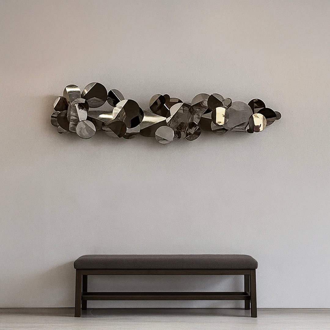 Bubbles Handcrafted Stainless Steel Artwork Bg2020150 Brushed Black -  Artwork - ebarza Furniture UAE | Shop Modern Furniture in Abu Dhabi & Dubai - مفروشات ايبازرا في الامارات | تسوق اثاث عصري وديكورات مميزة في دبي وابوظبي